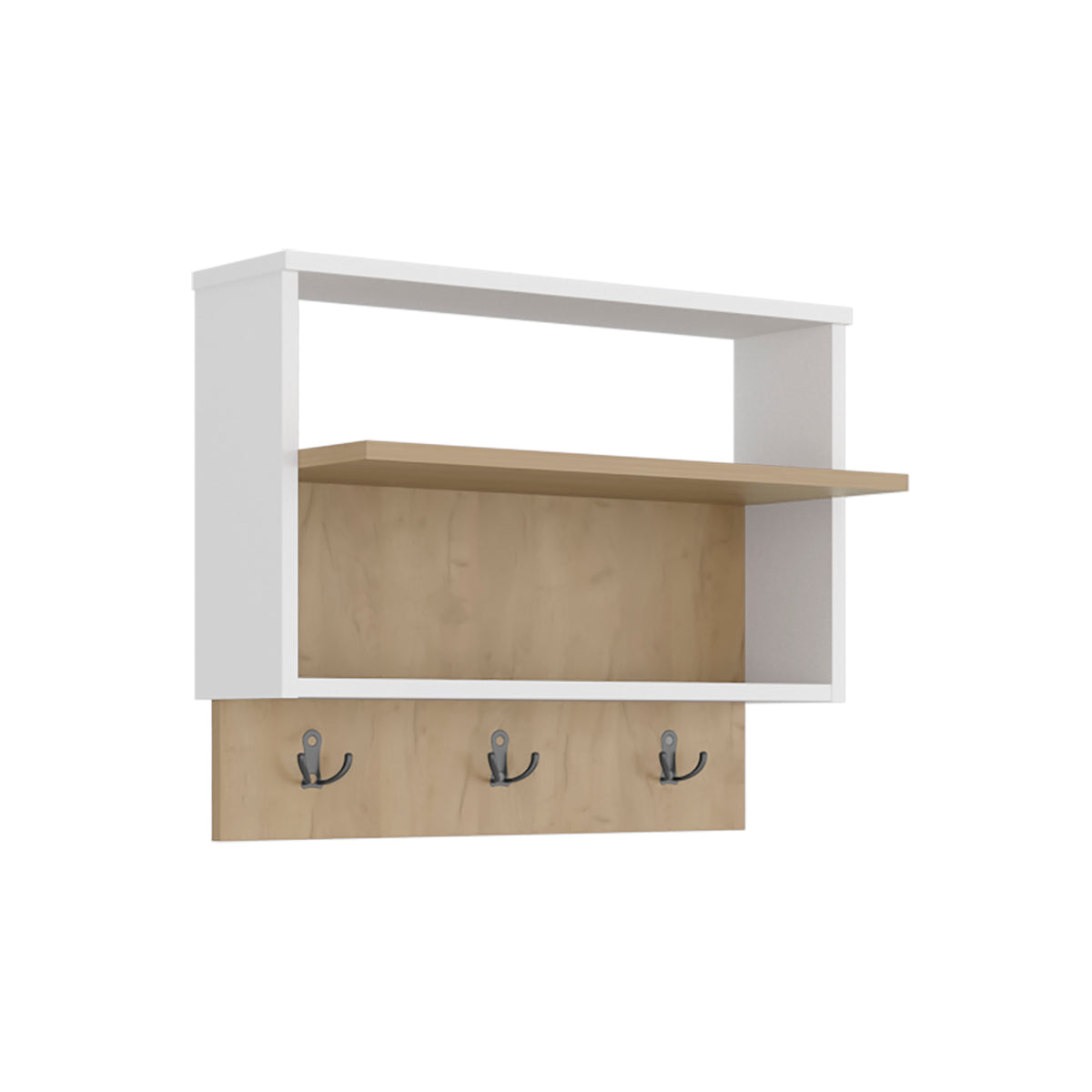Multicolor Wall Coat Rack with Shelves
