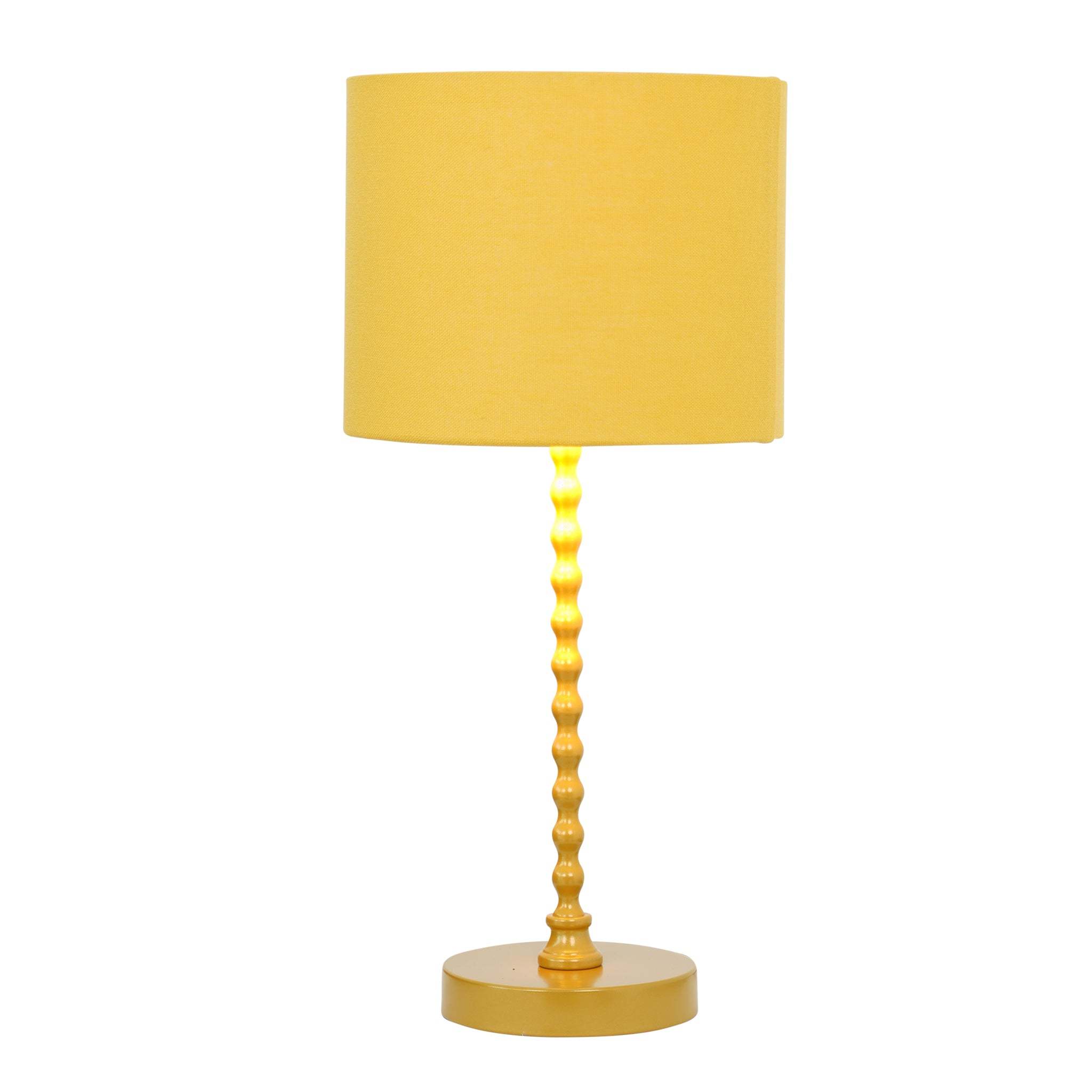 Table Lamp with Faux Linen Shade, Yellow