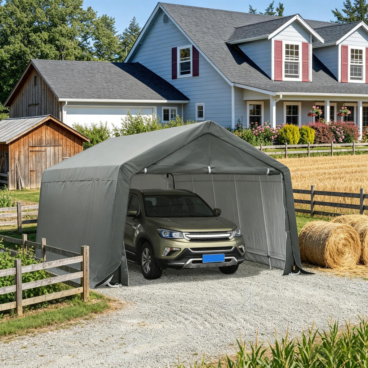 12x20 ft Gray Carport