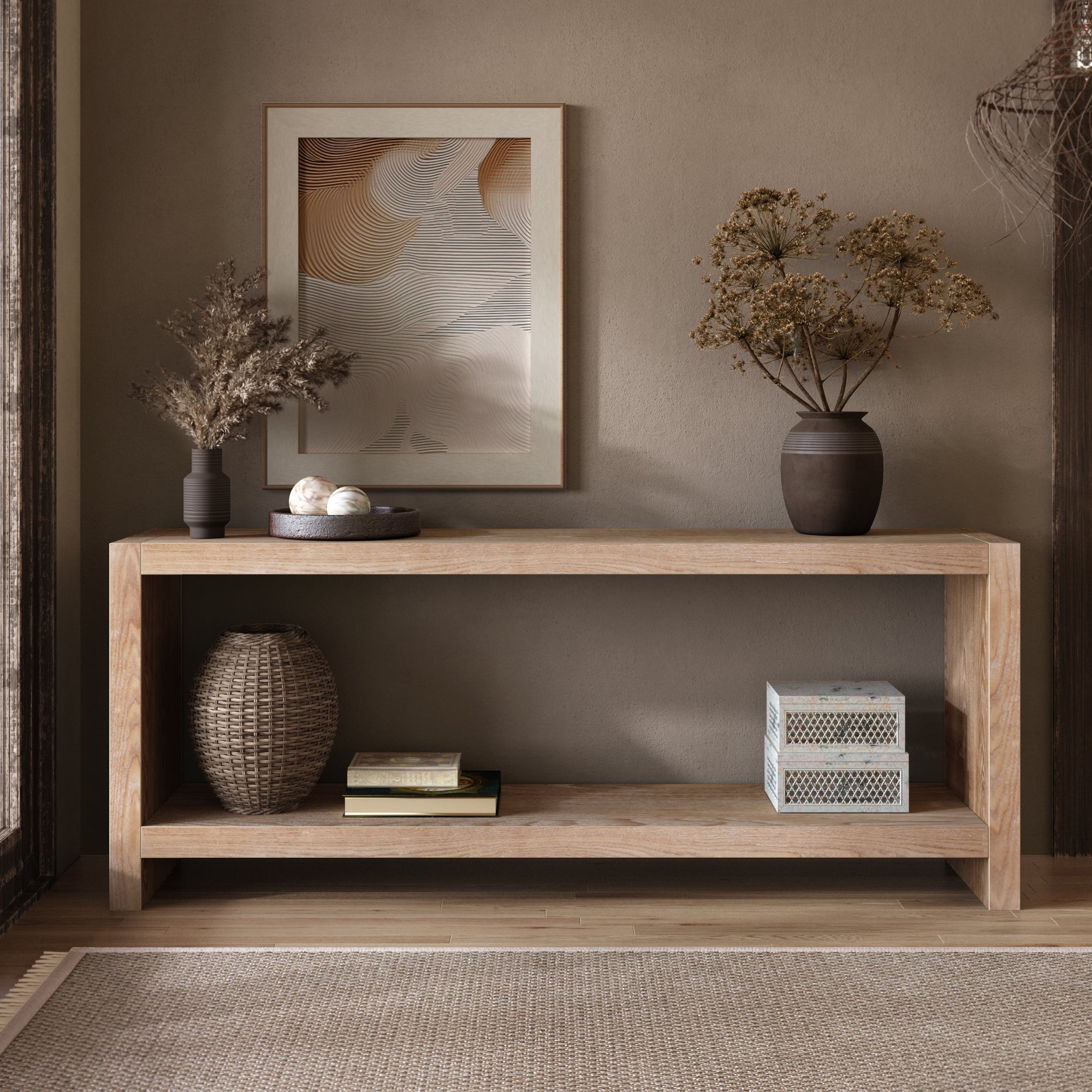 Farmhouse Office Desk, 63 in, Natural