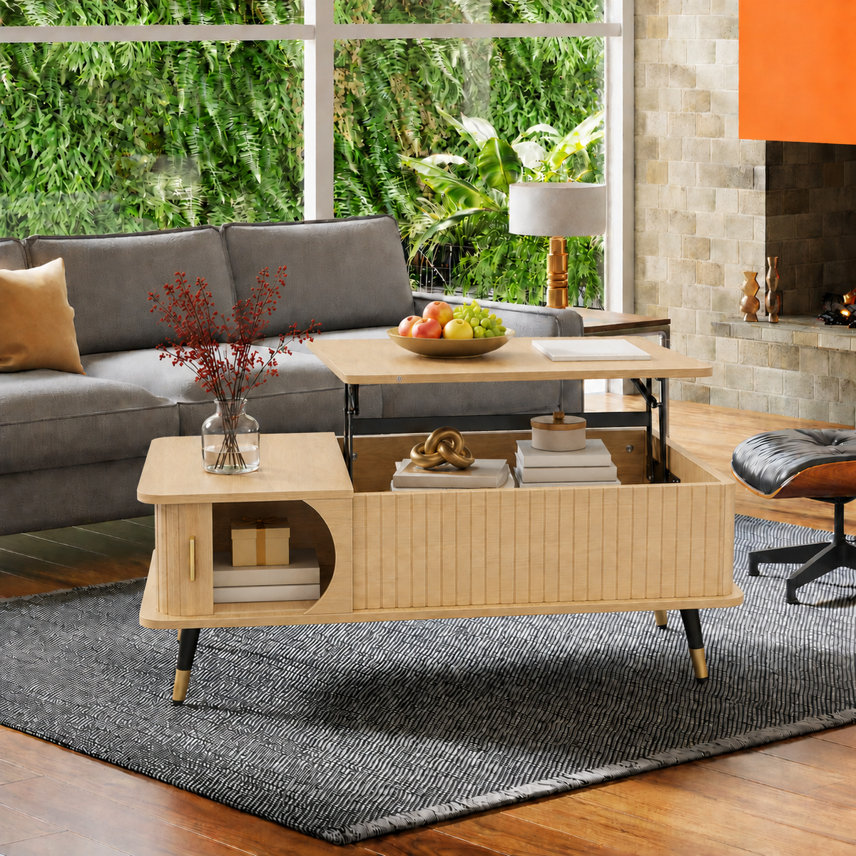 Natural Lift-Top Coffee Table, 39.4 in