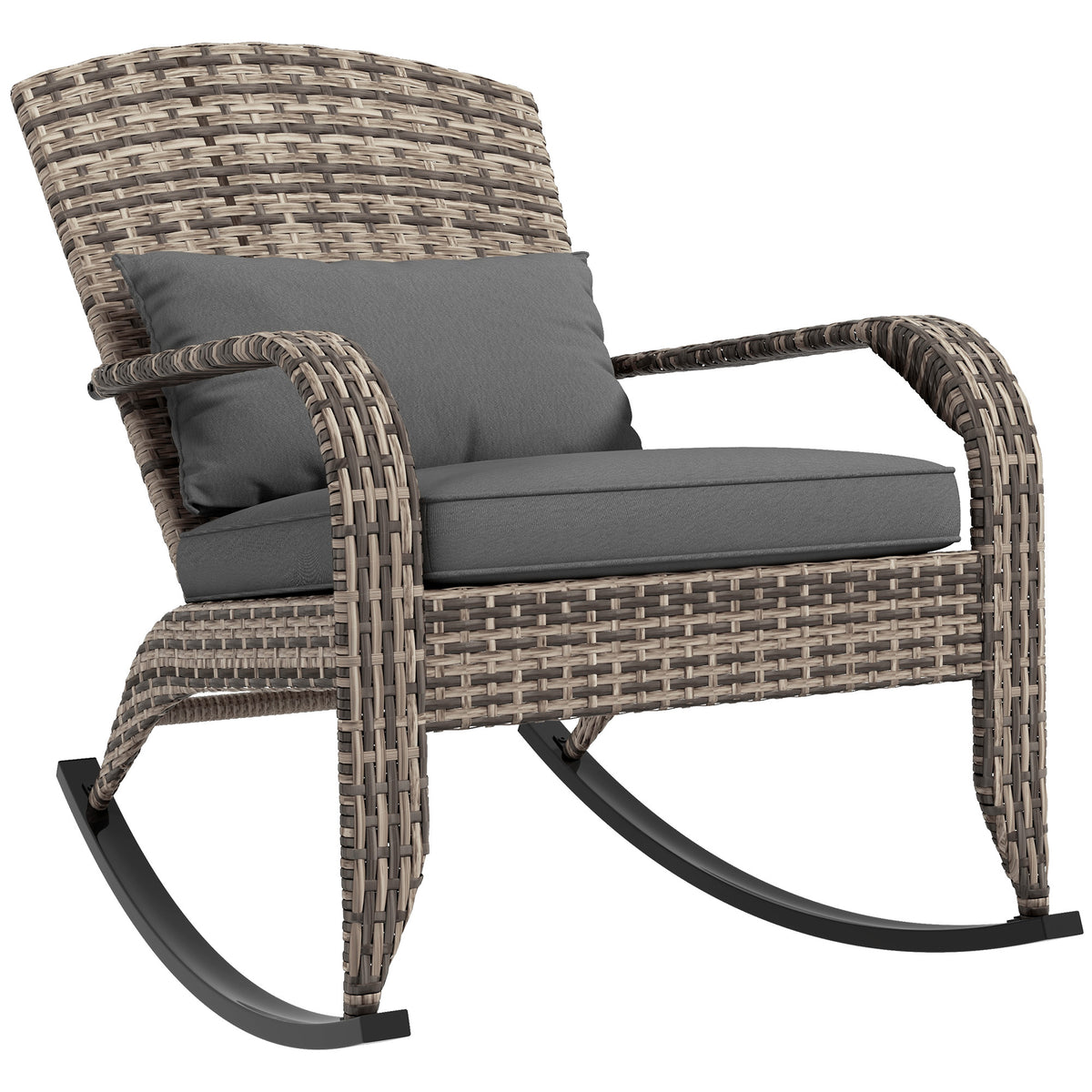Gray Wicker Adirondack Rocking Chair