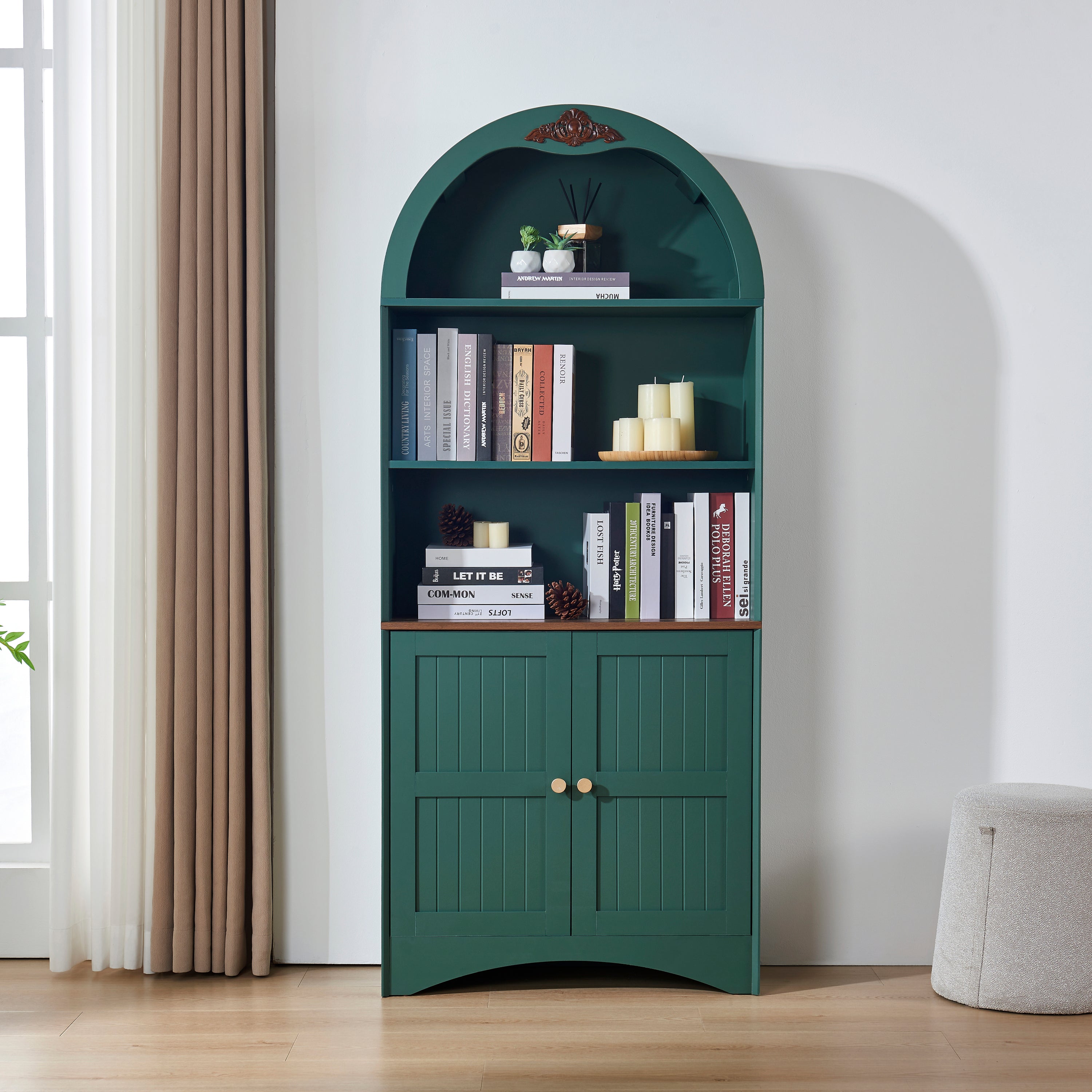 Storage Cabinet with Adjustable Shelves, 30.4 in, Green