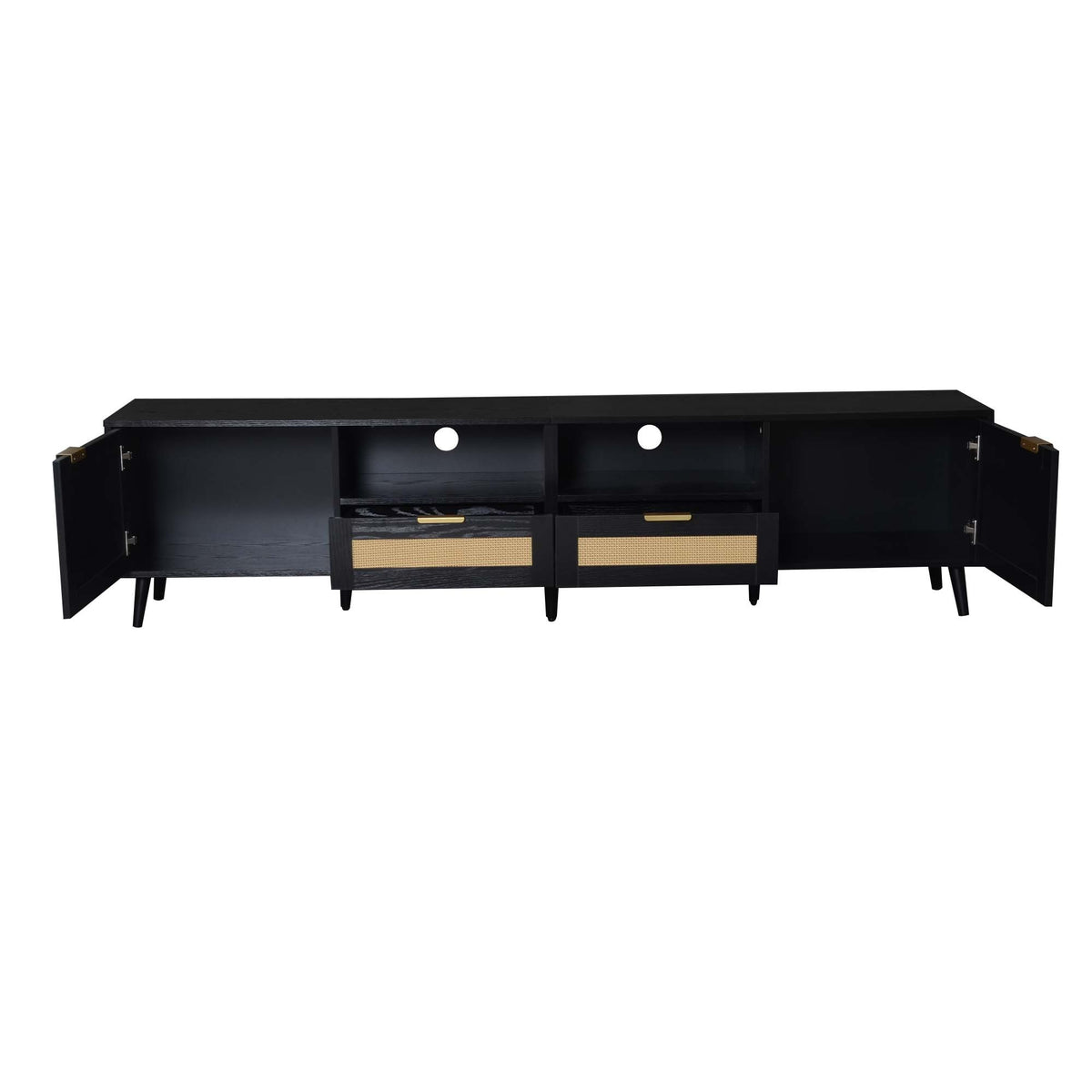 Black TV Stand for TVs up to 85 in, 78.7 in Wide