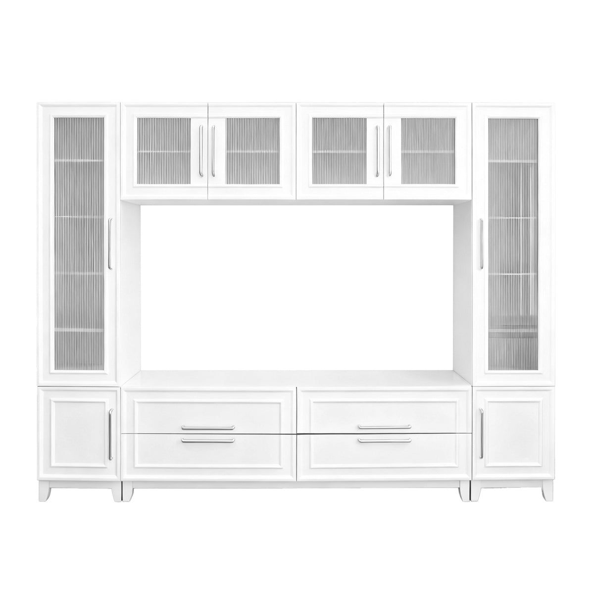 White Entertainment Center for TVs up to 75 in, 102 in Wide