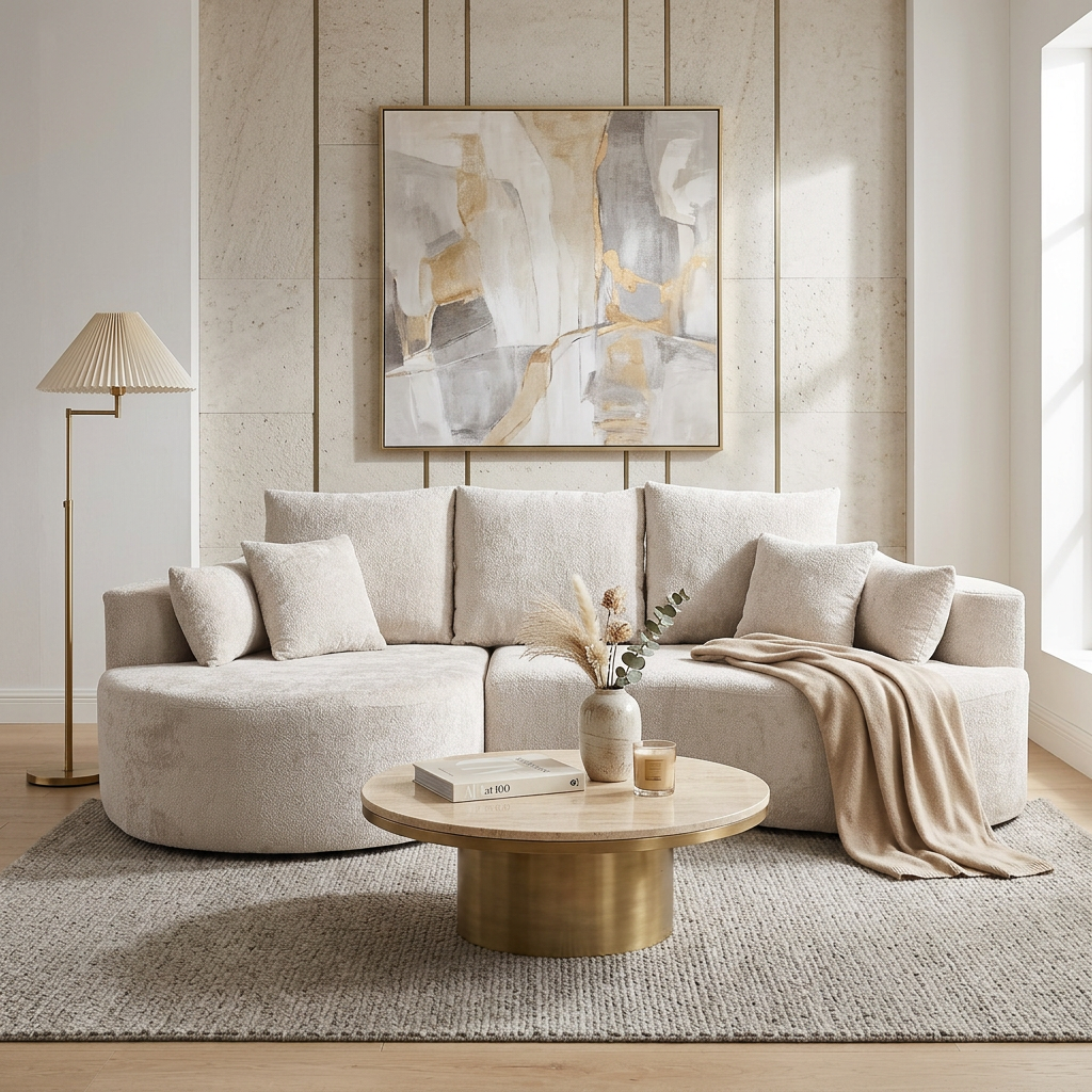 Silver Chenille Sectional Couch, 105.8 in Wide, Left-Facing