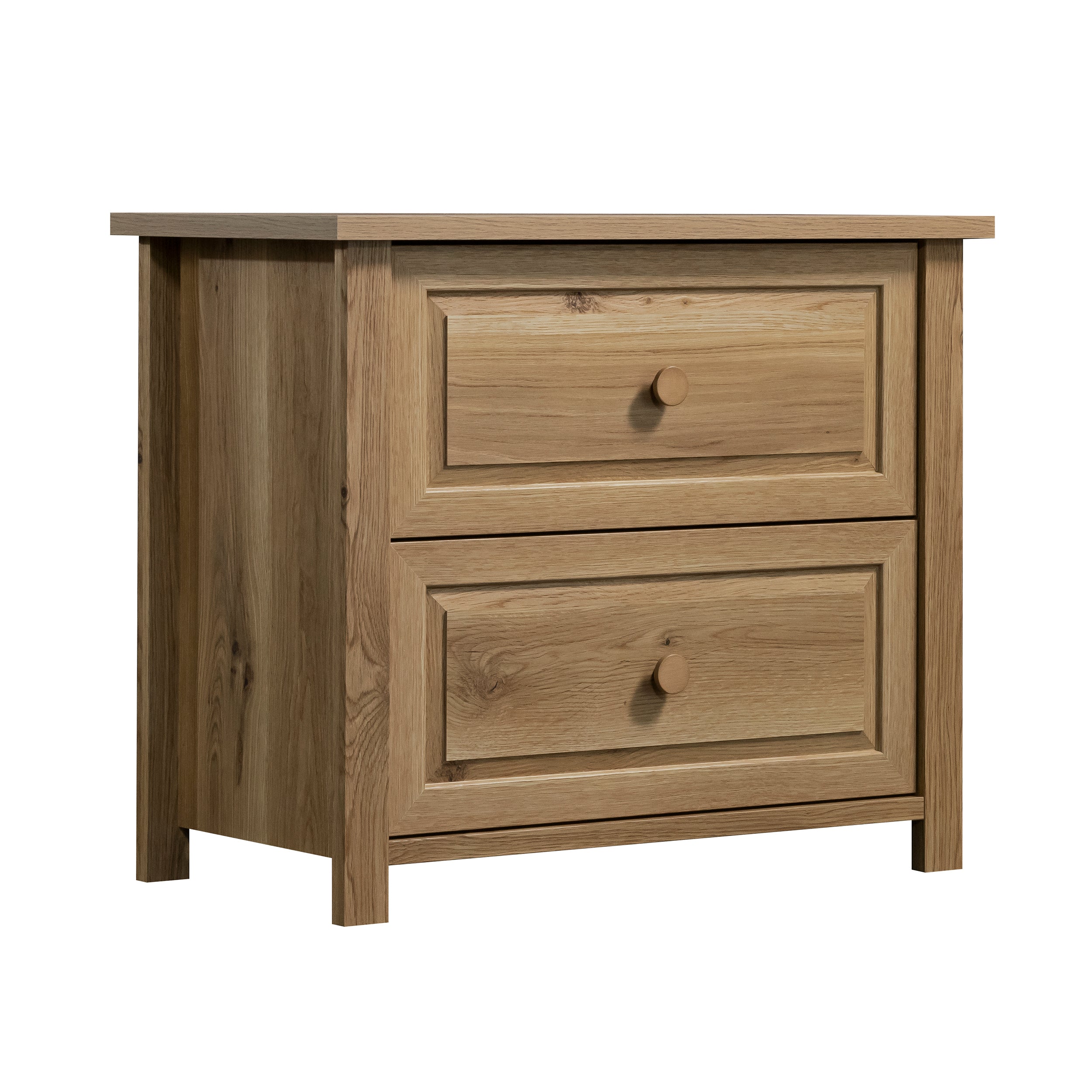Lateral Farmhouse File Cabinet with Lock, 35.3 in, Oak