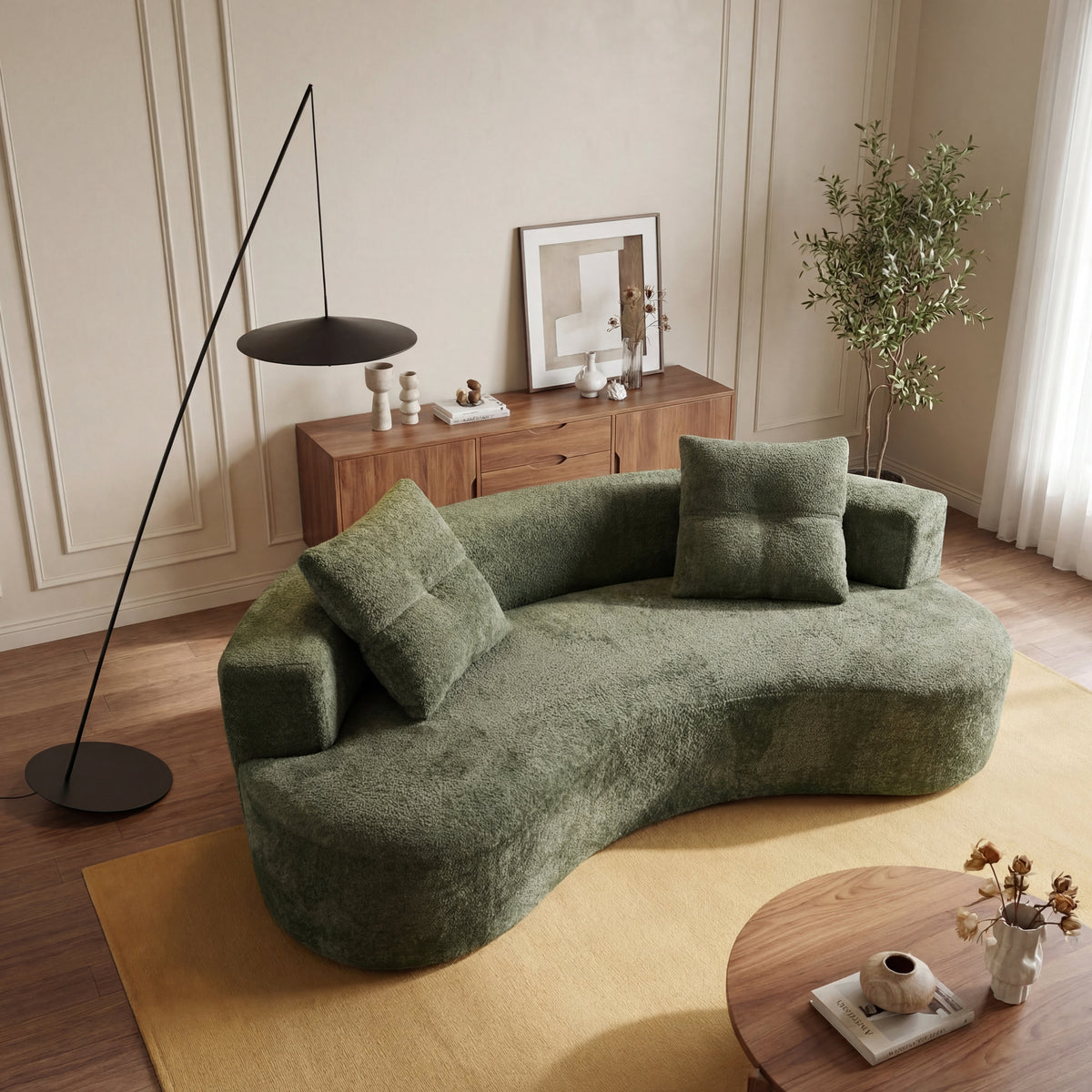 Green 3-Seat Couch, No Assembly, 80 in Wide