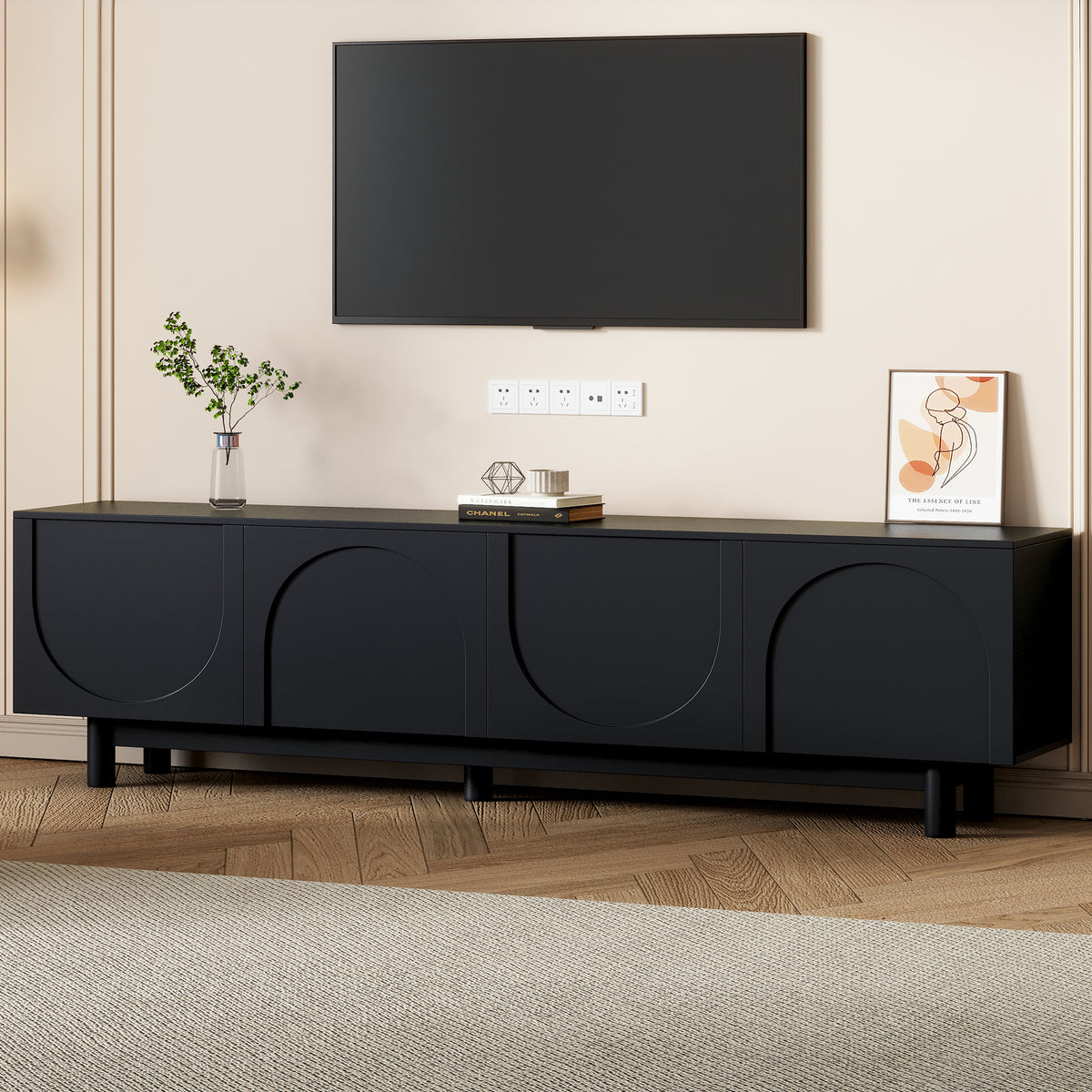 Black TV Stand for TVs up to 78 in, 70.8 in Wide