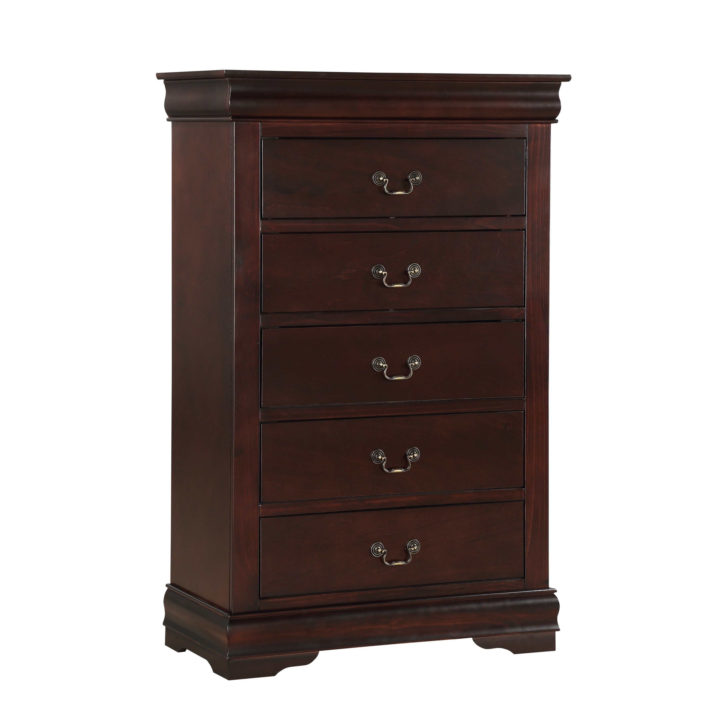 Solid Wood Tall Chest with Soft-Close Drawers, Cherry