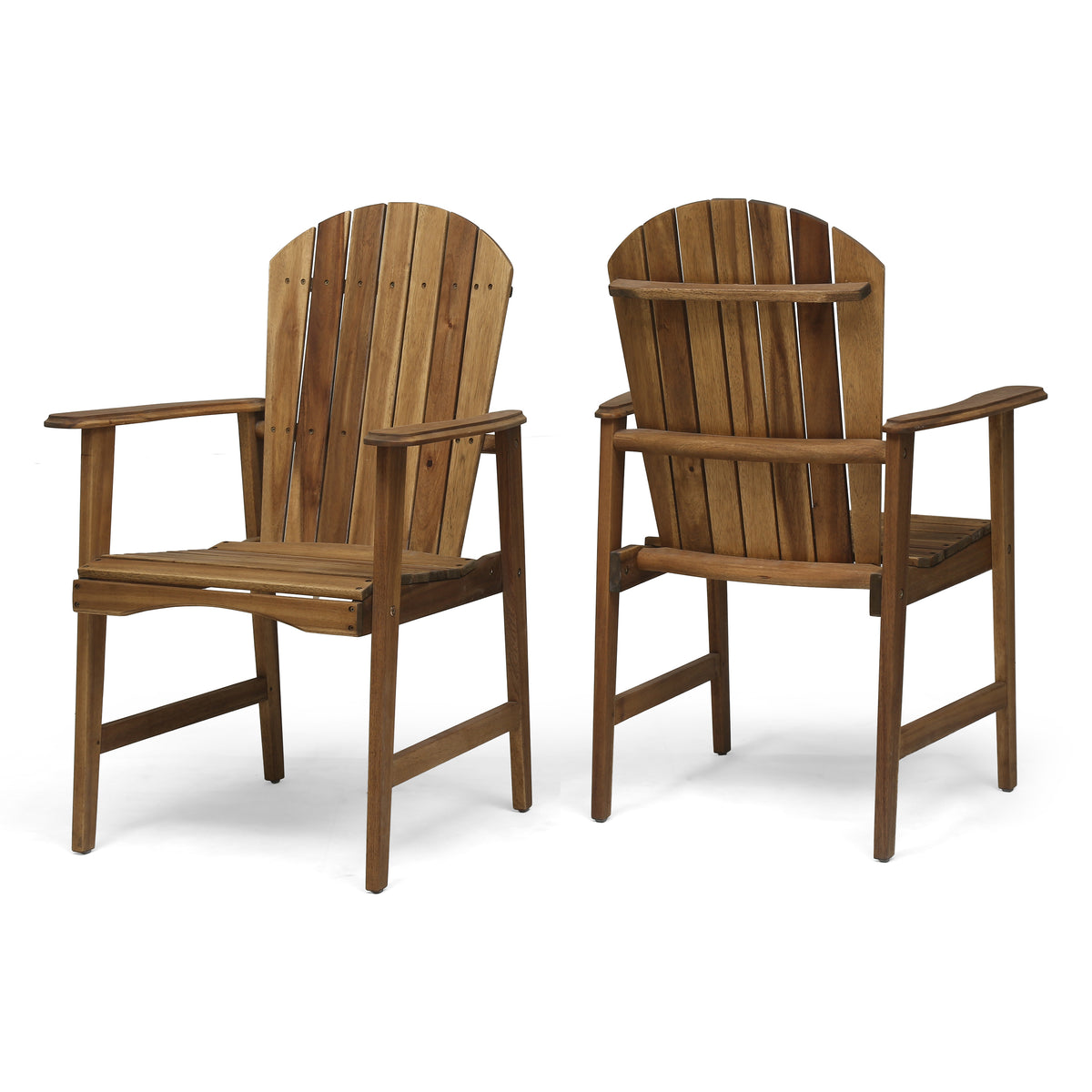 Natural Solid Wood Adirondack Chair, Set of 2