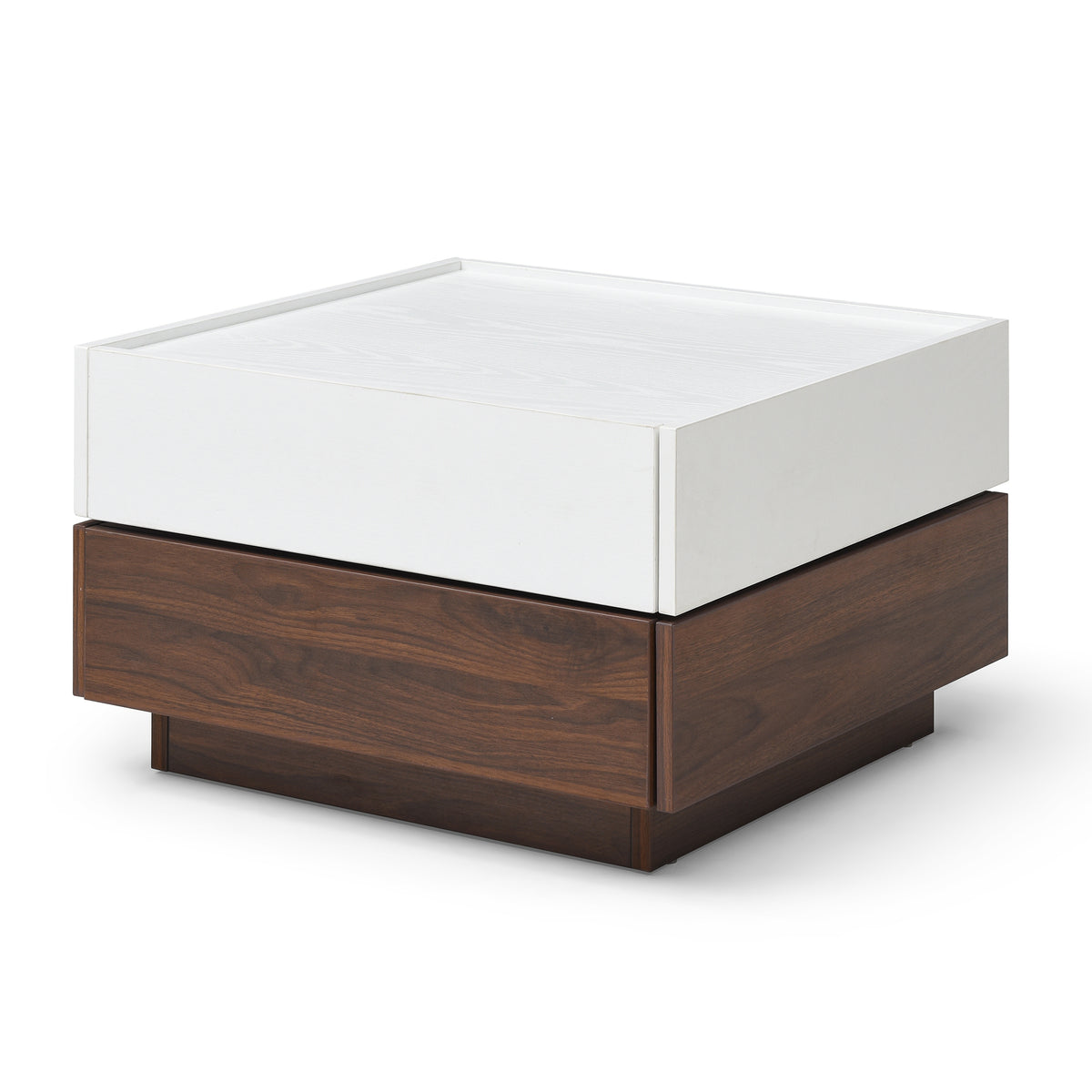 White Square Coffee Table, 2 Drawers