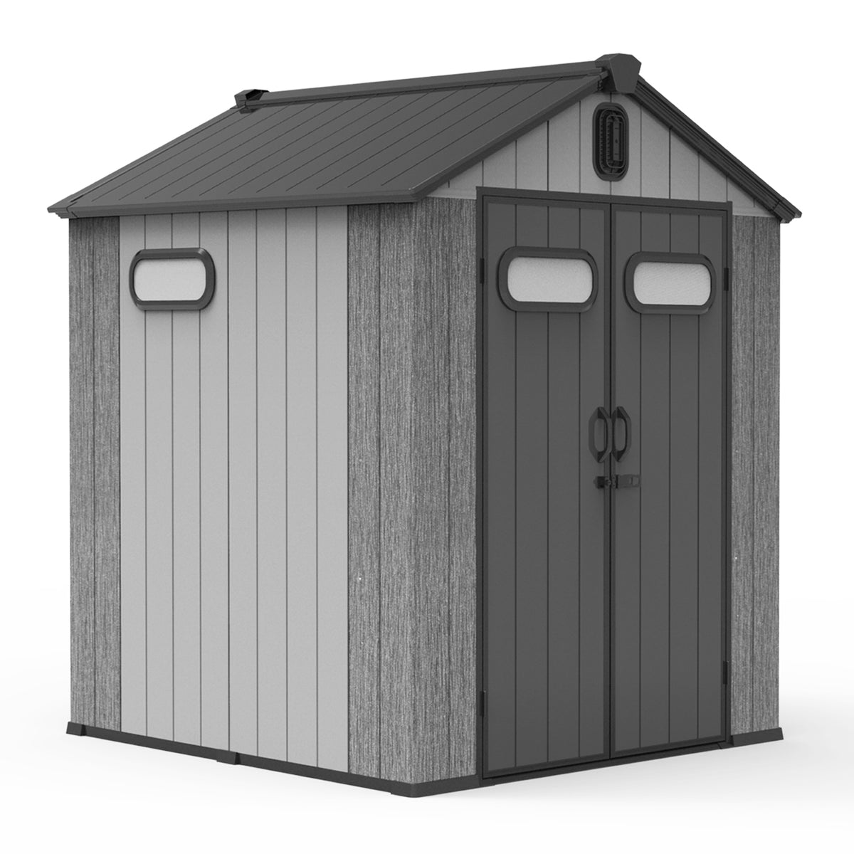 6x6 ft Gray Metal Storage Shed with Window