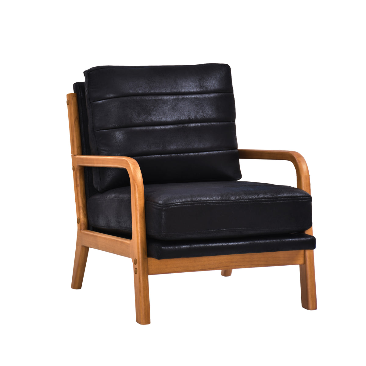 Black Accent Chair, Channel Back