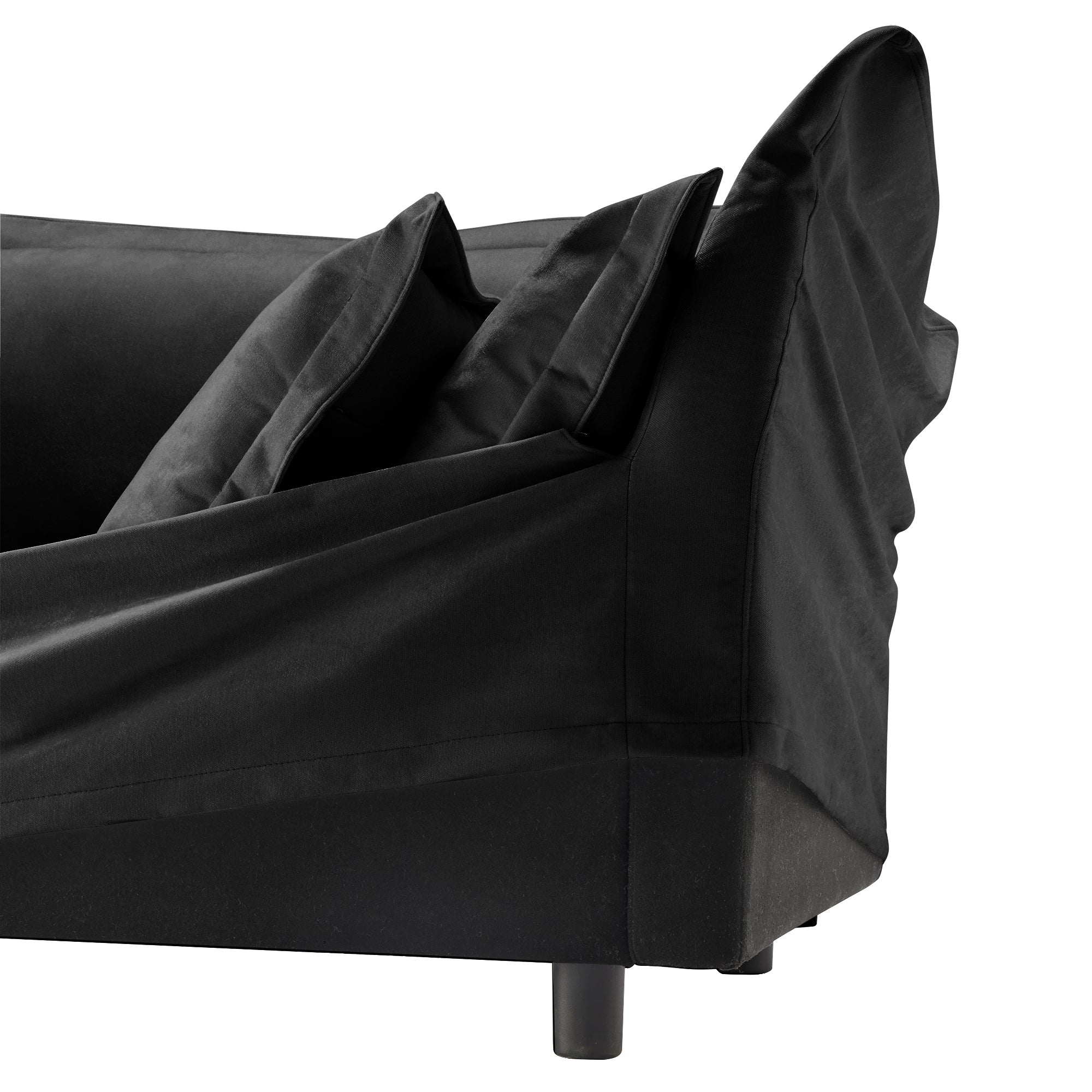 Fluffy Lounge Chair in Chenille Black #Fabric_Chenille Black
