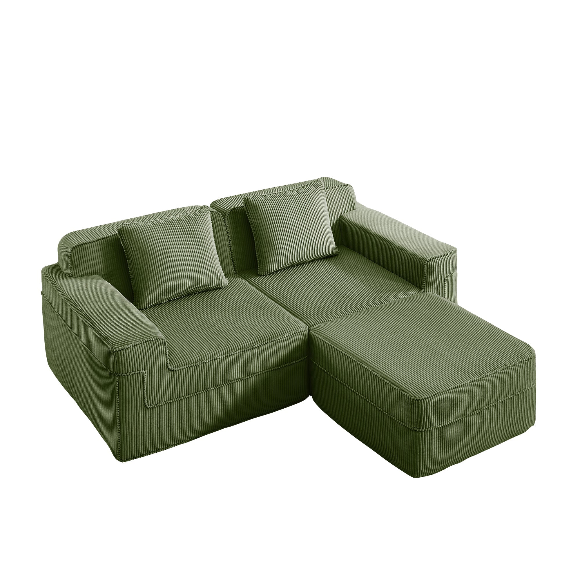 Hudson 2-Seat Boneless Couch in Olive #OttOnly_1 #Color_Olive
