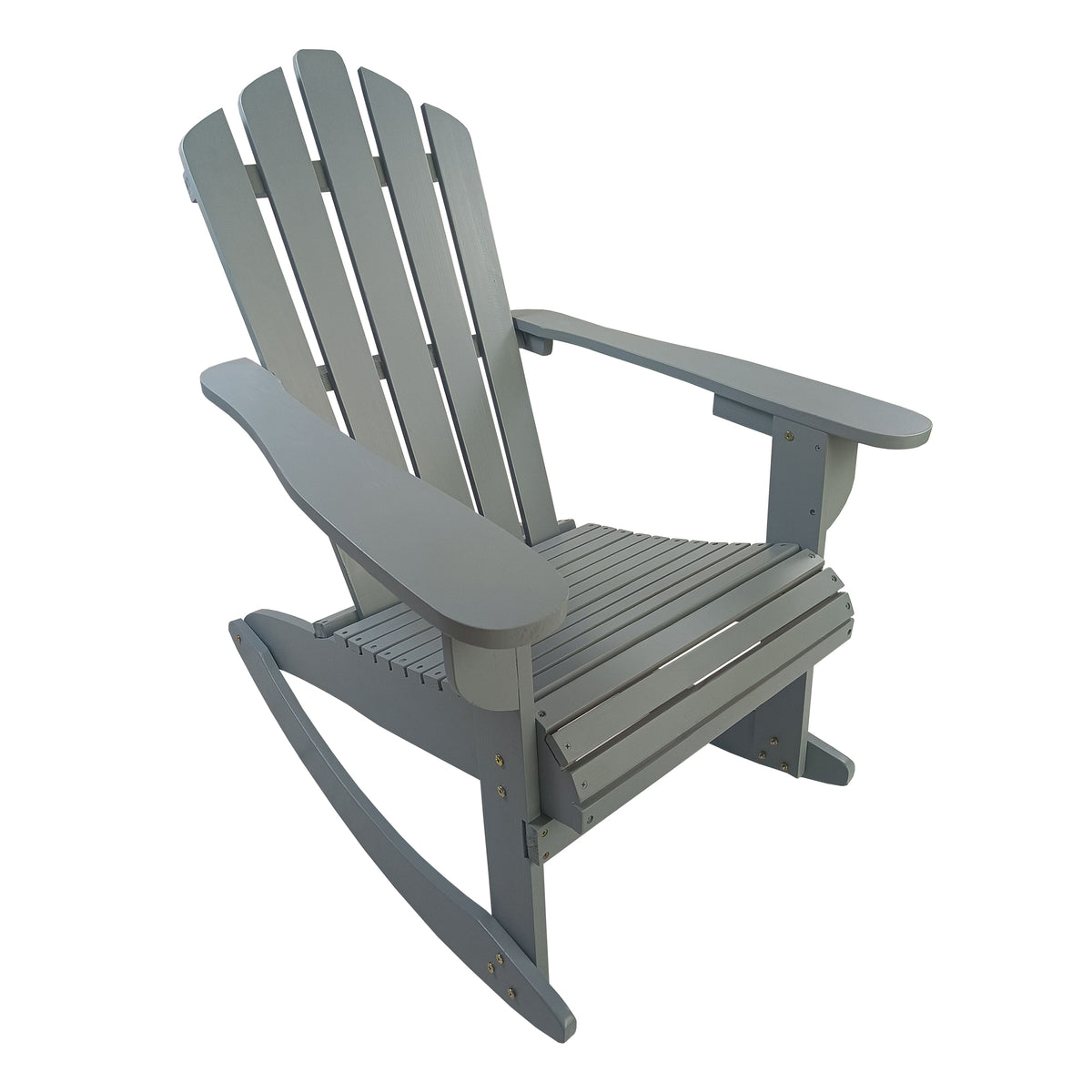 Gray Solid Wood Adirondack Rocking Chair
