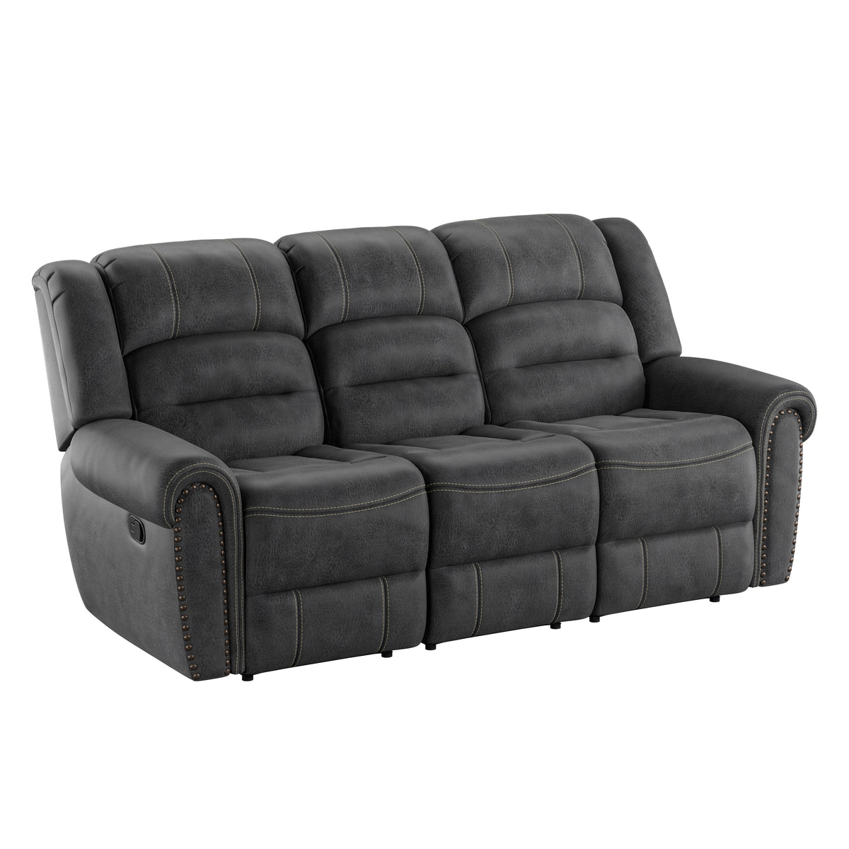 Gray Reclining Sofa, 88 in Wide