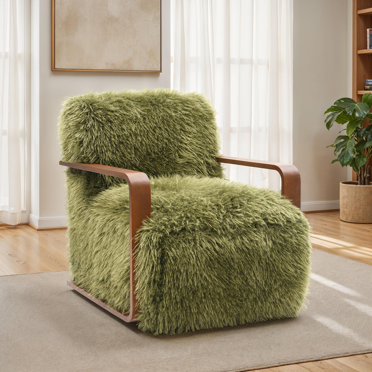 Green Accent Chair, 28.3 in Wide