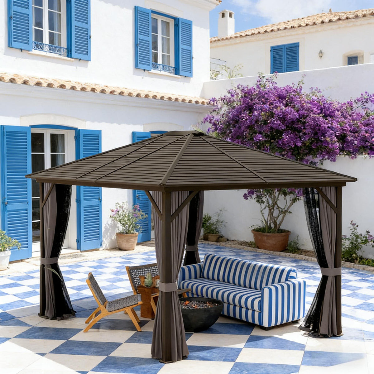Bronze Aluminum Hardtop Gazebo