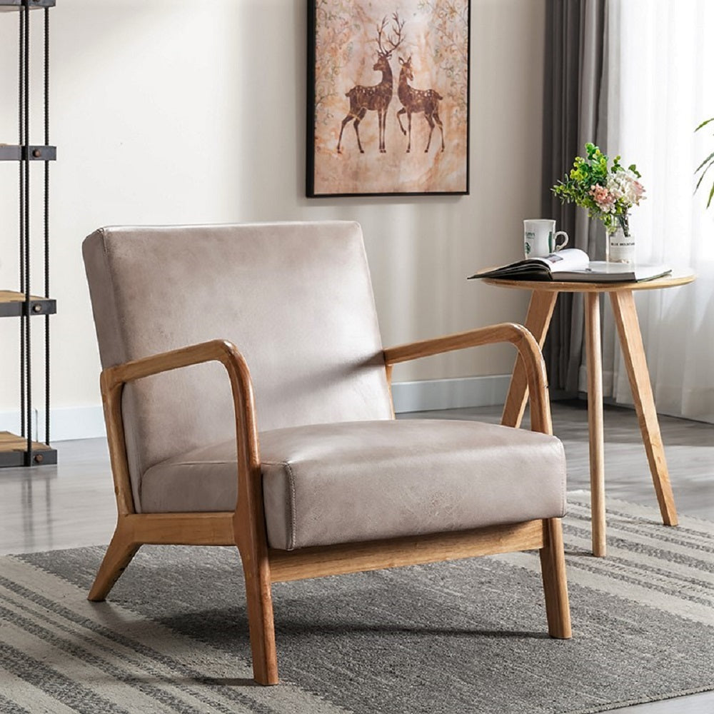 Camel Microfiber Accent Chair