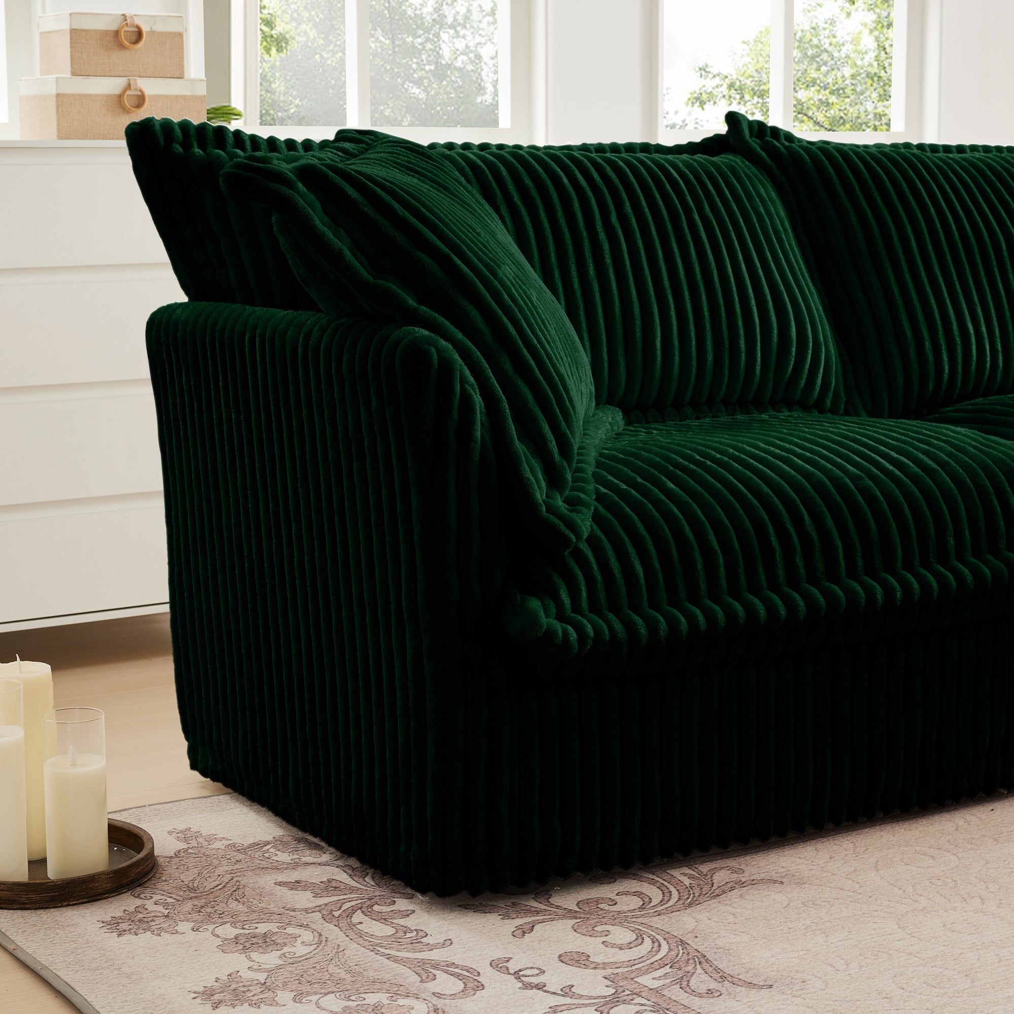 Fluffy Lounge Chair in Corduroy Emerald #Fabric_Corduroy Emerald