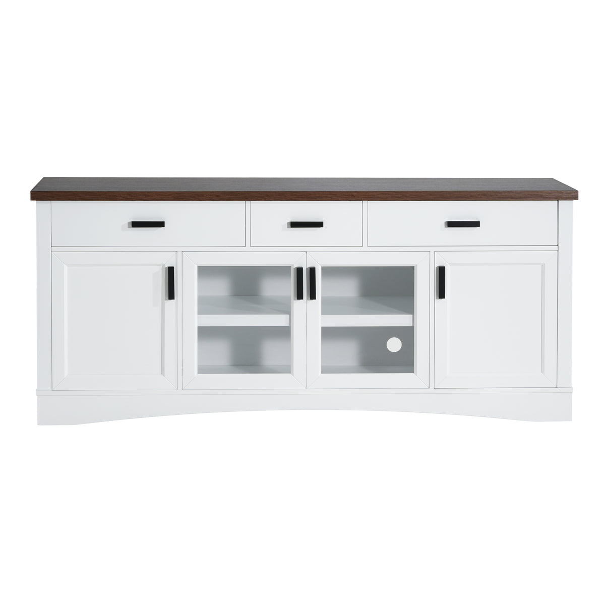 White TV Stand for TVs up to 69 in, 67 in Wide