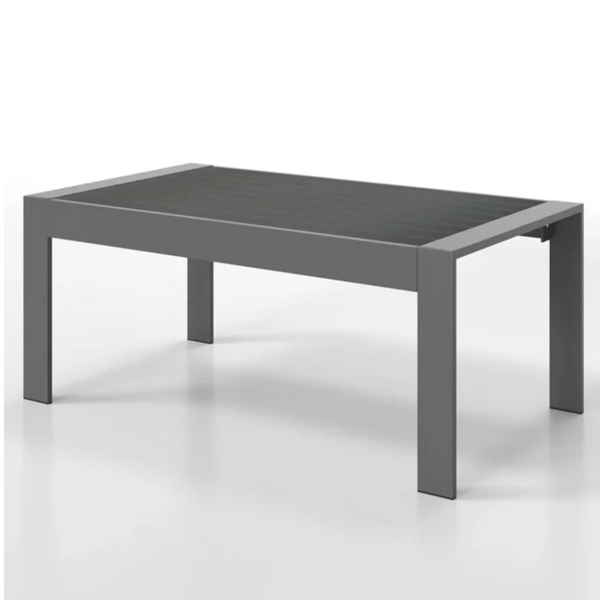 Gray Aluminum Outdoor Coffee Table, 43 in Wide