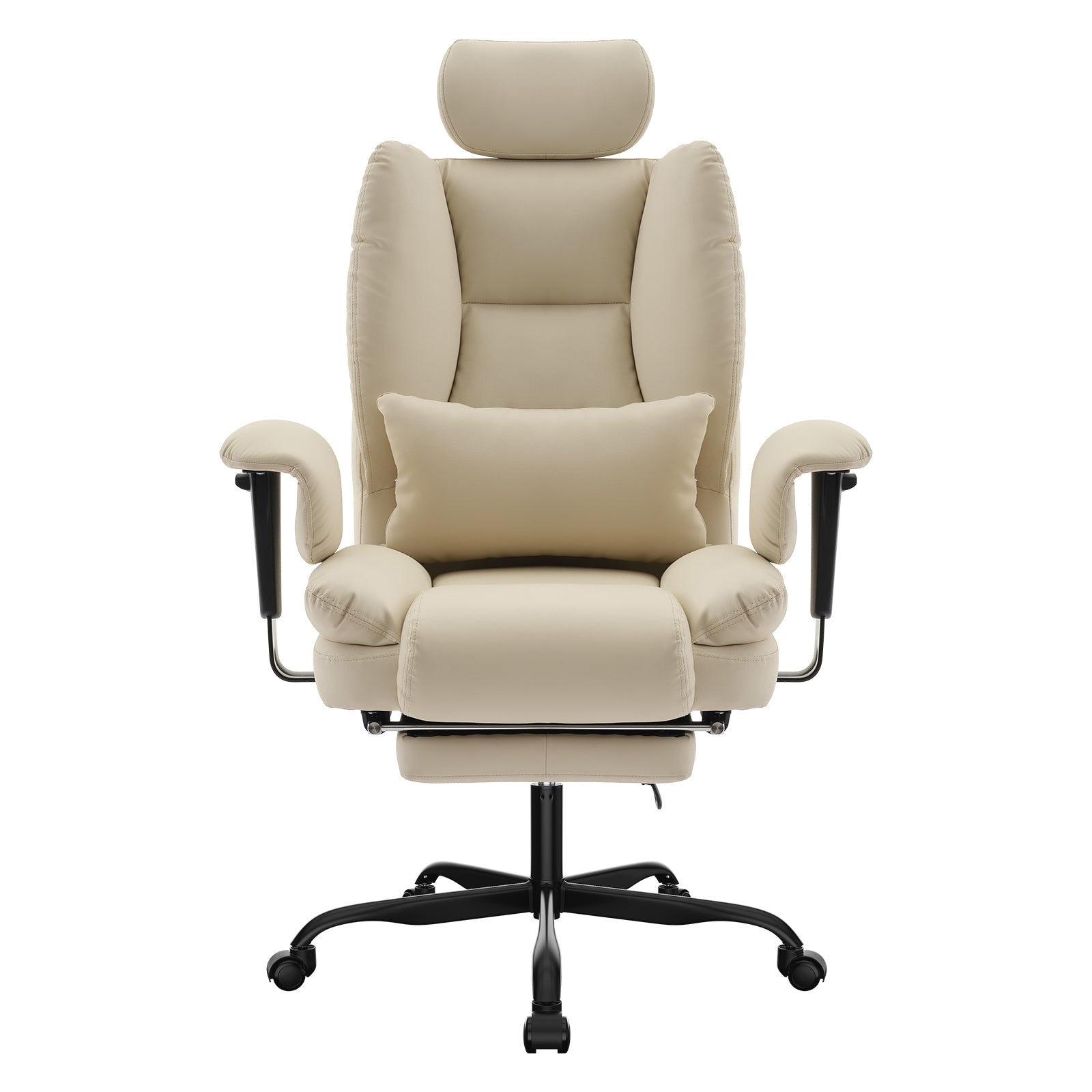 Lumbar Support Ergonomic Office Chair, 21.3 in, Cream