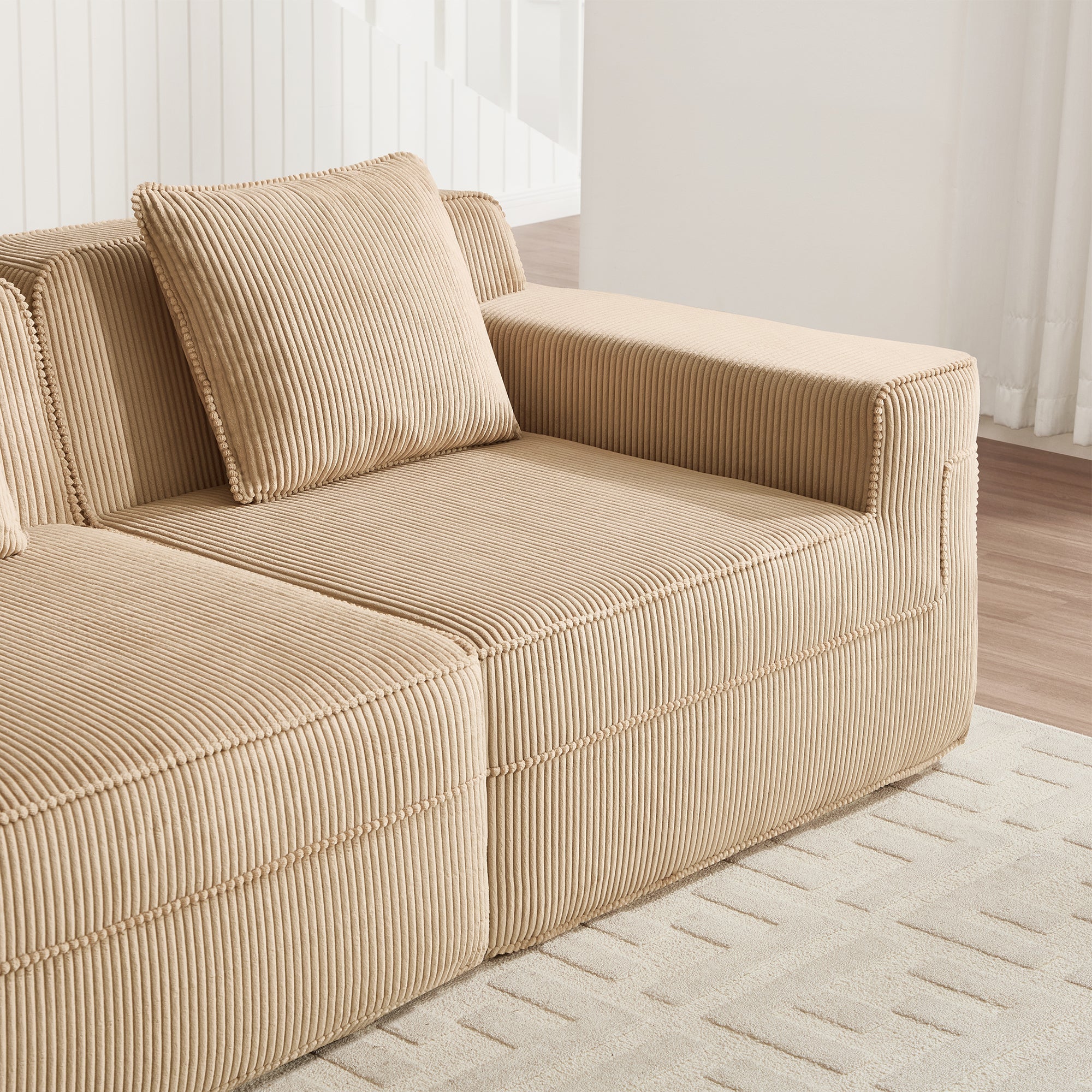 Hudson 2-Seat Boneless Couch in Camel #Color_Camel