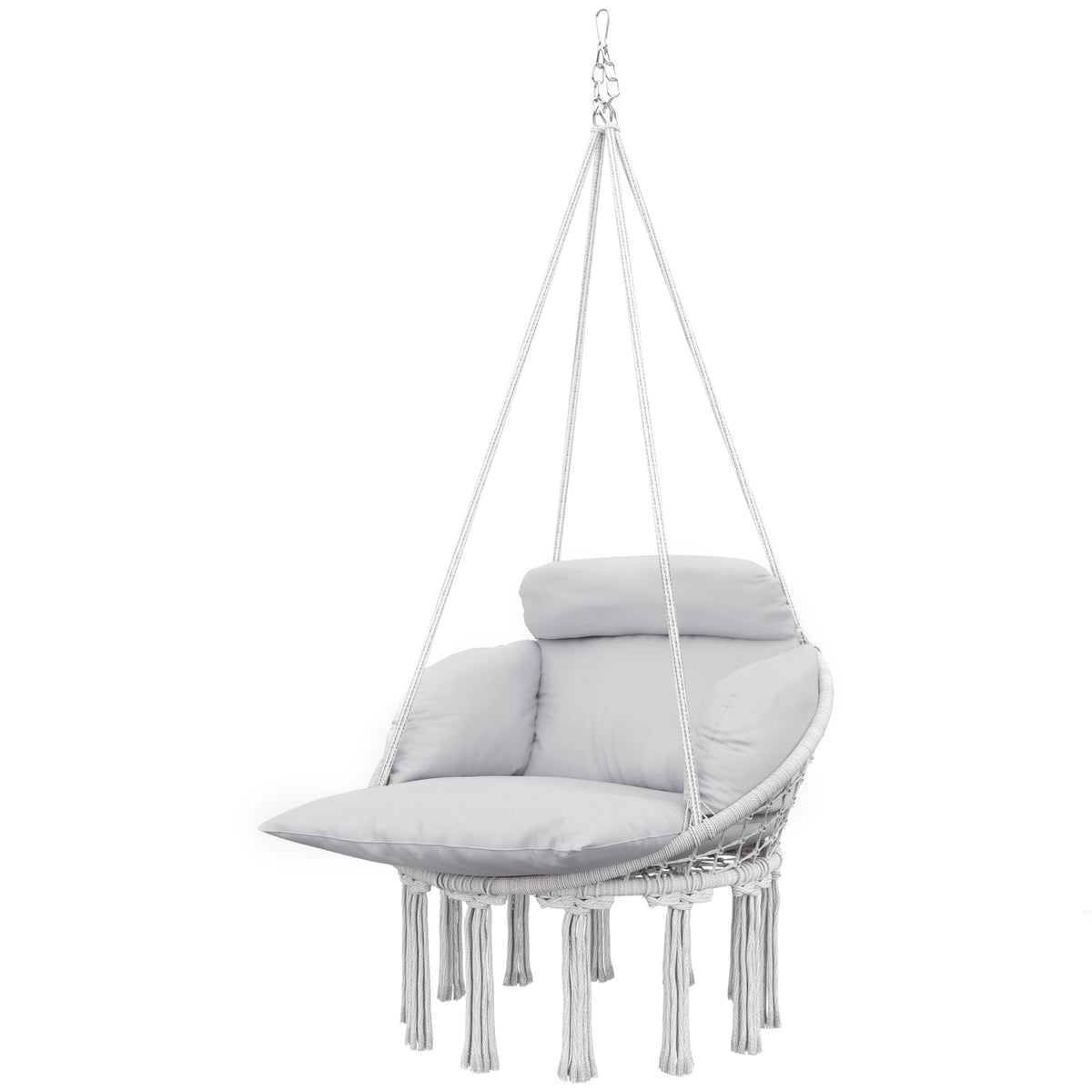 Gray Hammock Swing Chair with Cushion