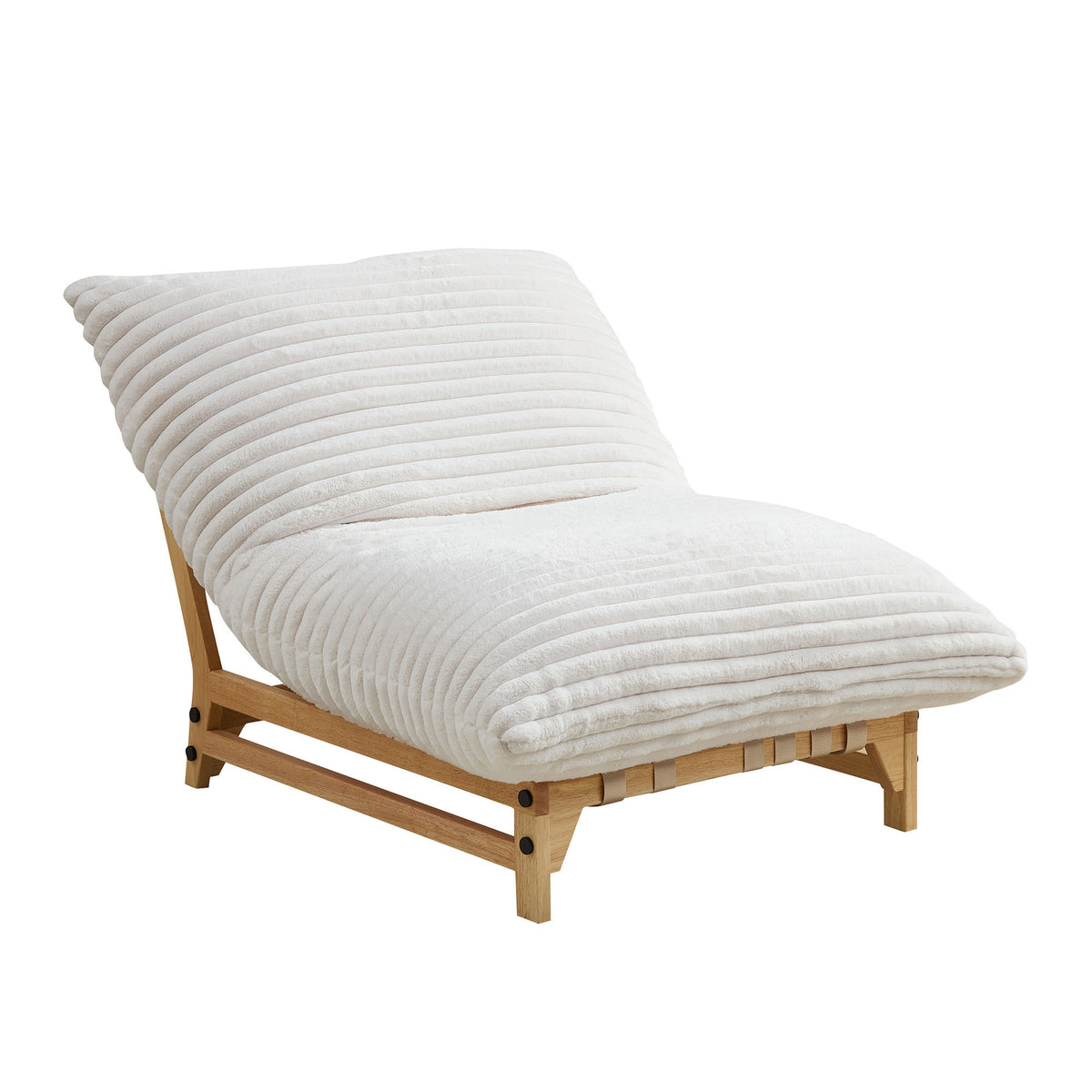 White Corduroy Accent Chair