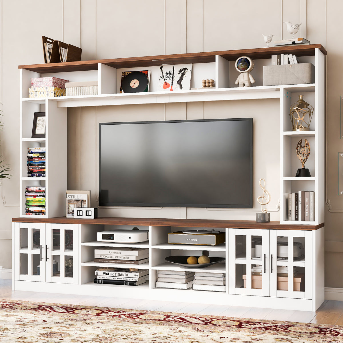 White Entertainment Center for TVs up to 80 in, 95.5 in Wide