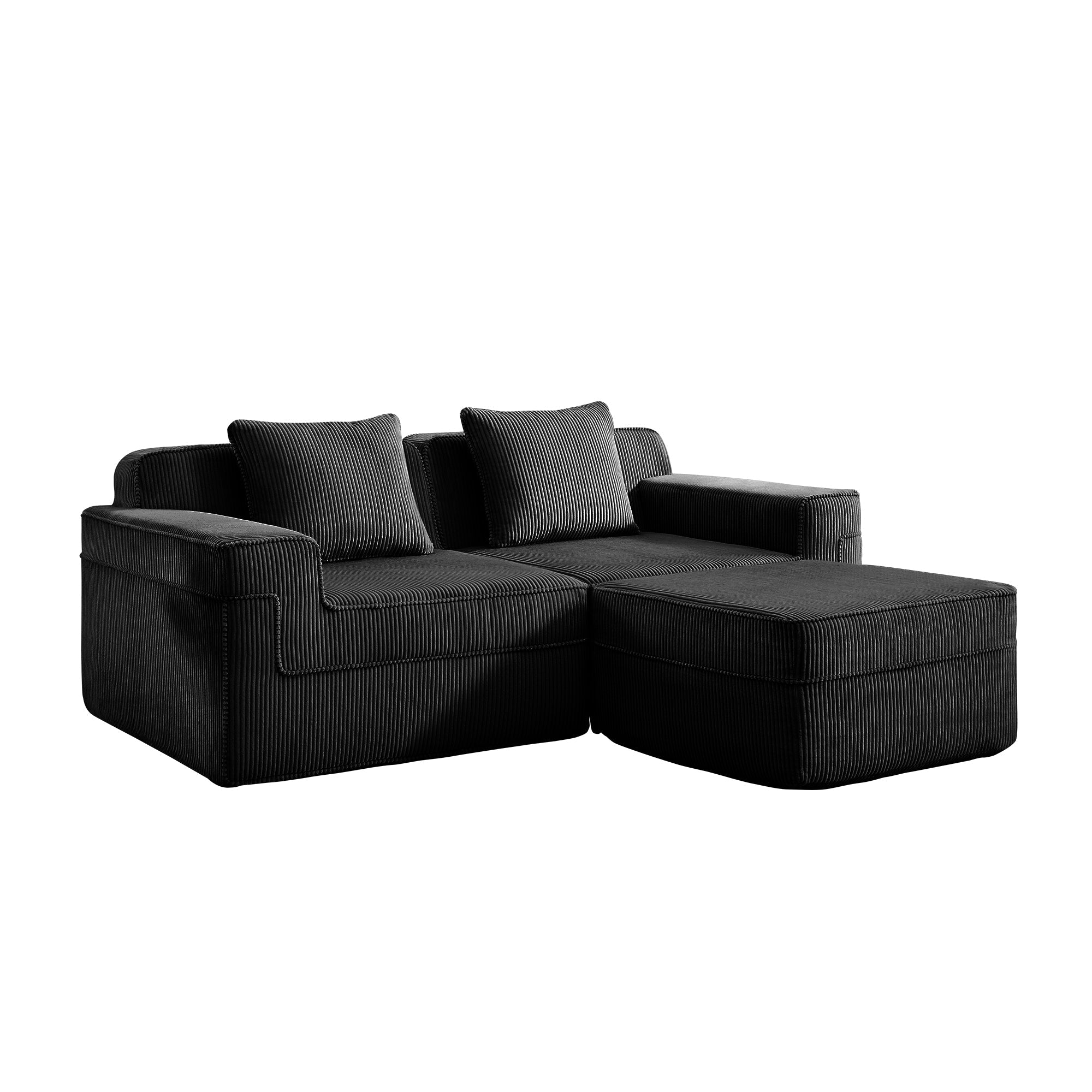 Hudson 2-Seat Boneless Couch in Black #OttOnly_1 #Color_Black