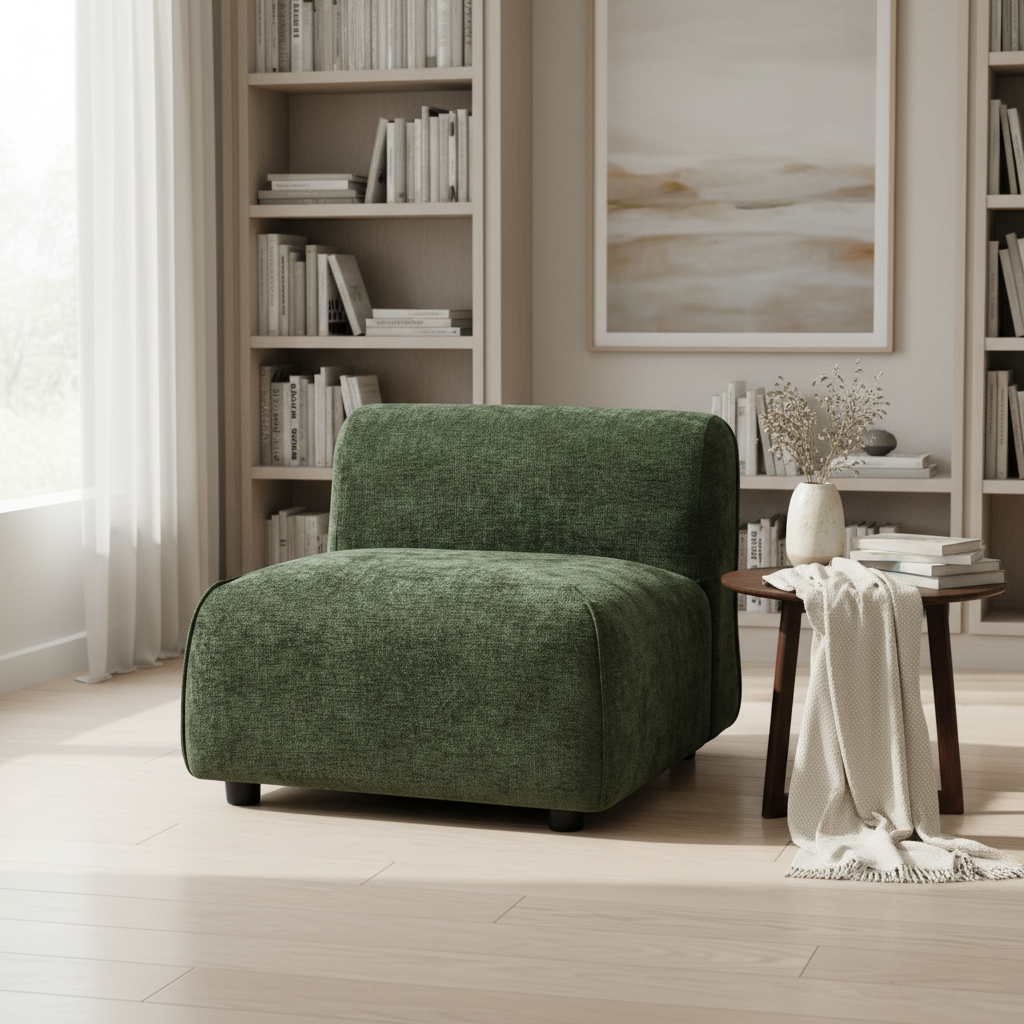 Green Accent Chair, 29.8 in Wide