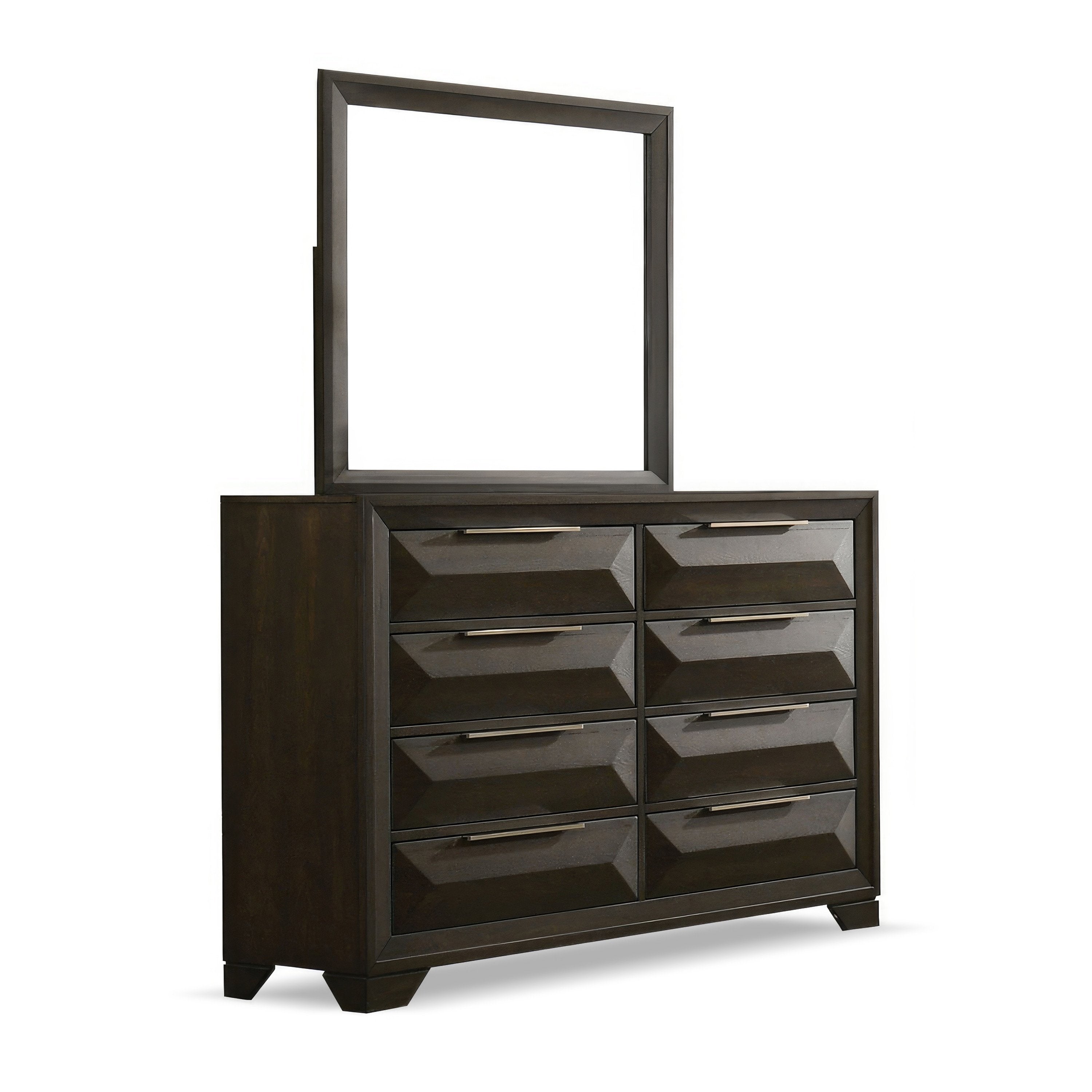8-Drawer Double Dresser, 58 in Wide, Espresso Wood