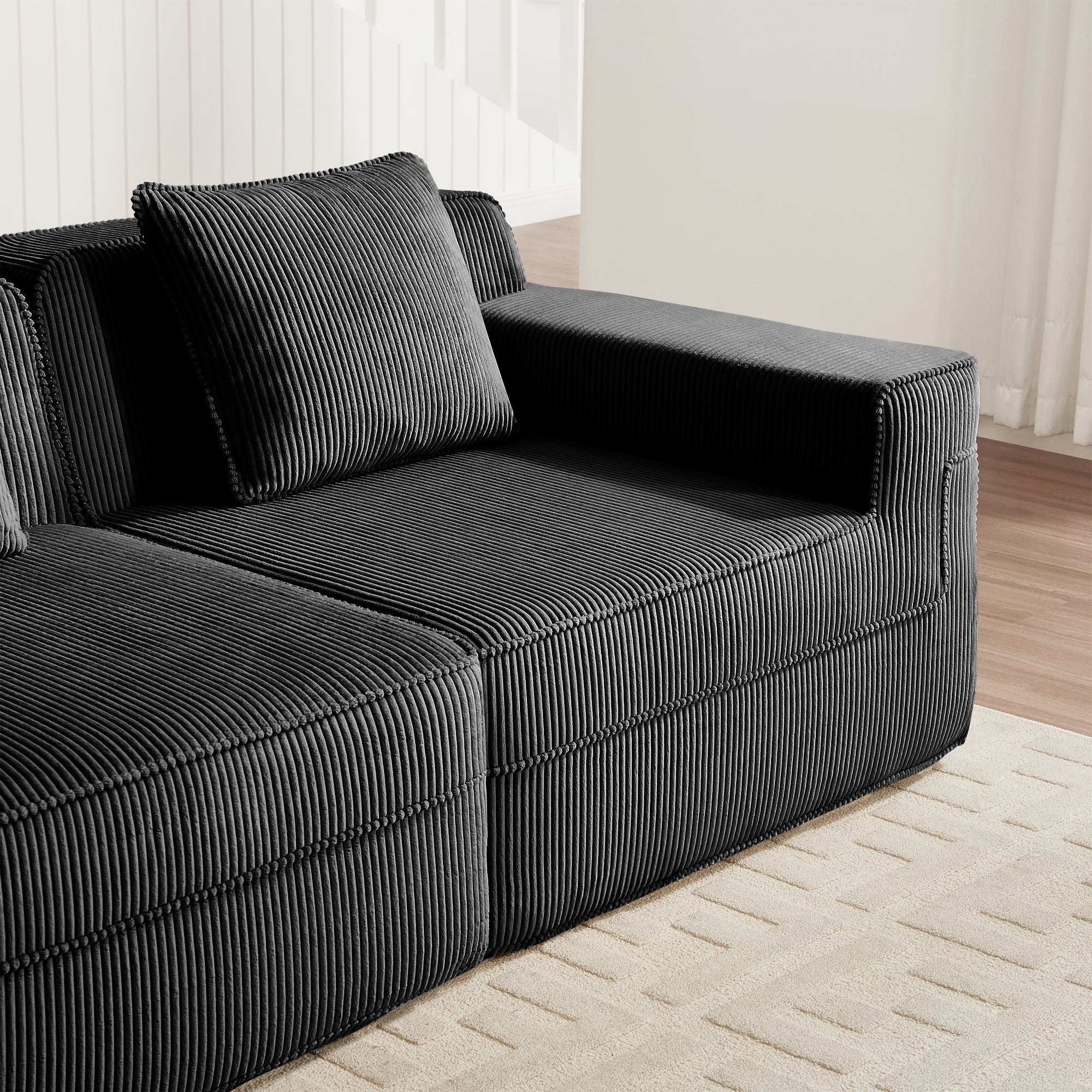 Hudson 4-Seat Boneless Couch in Black #OttOnly_0 #Color_Black