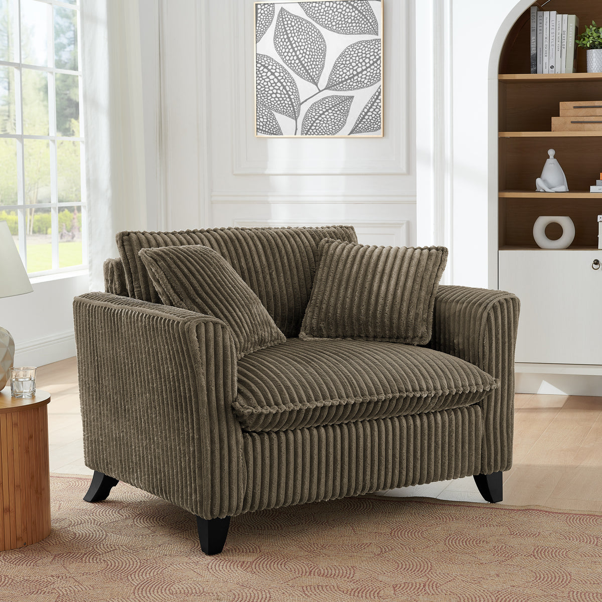 Brown Corduroy Accent Chair