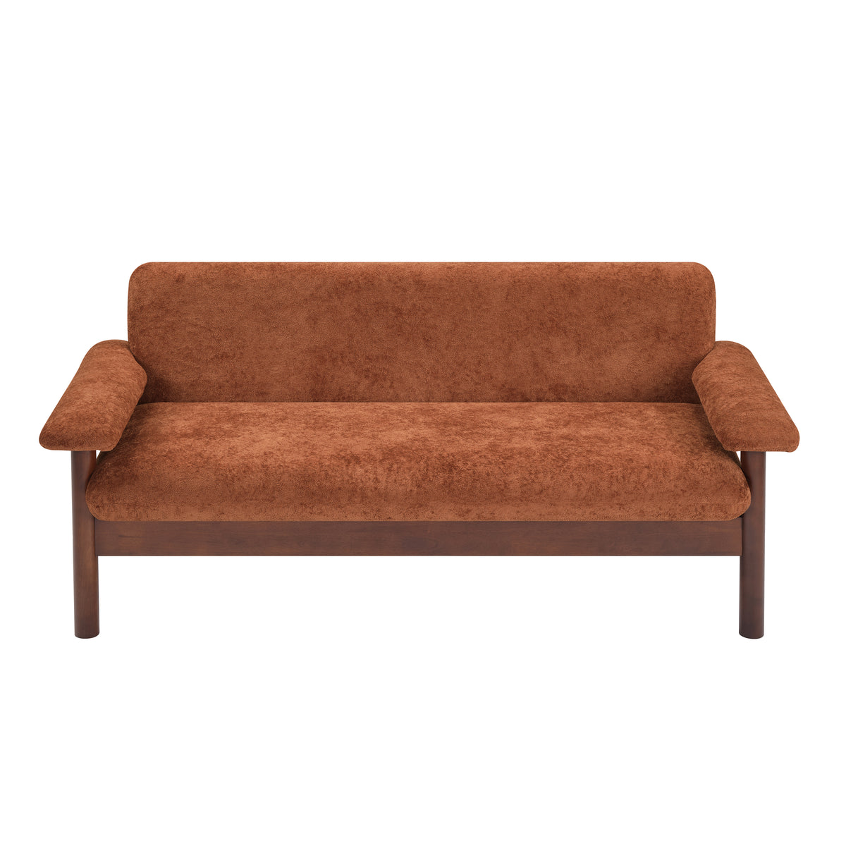 Rust Chenille Couch, 69.9 in Wide