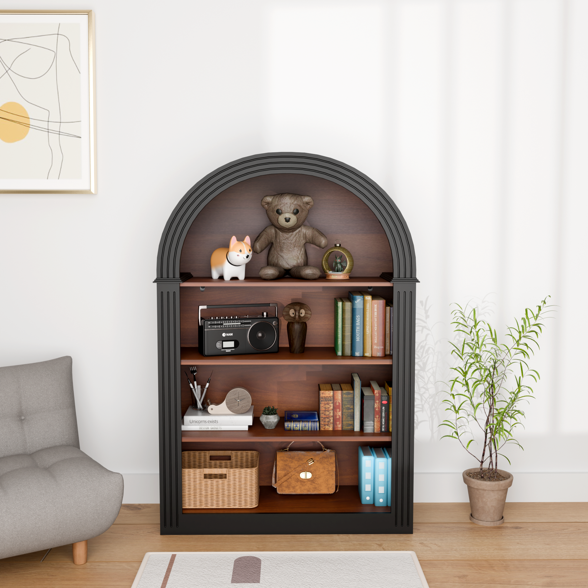 Bookcase, 32.3 in, Black