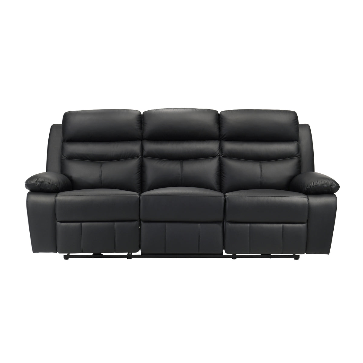 Black Power Reclining Sofa, USB Charging, 86.5 in Wide