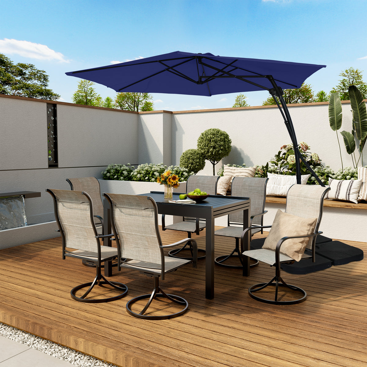 10 ft Blue Cantilever Patio Umbrella