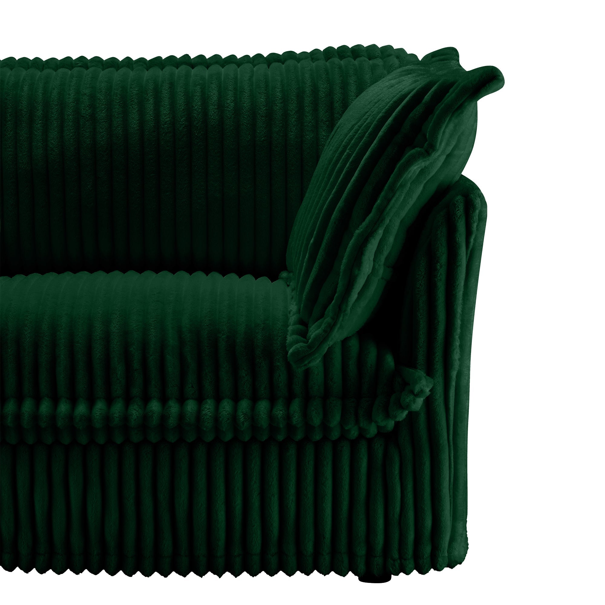 Fluffy Ottoman in Corduroy Emerald #Fabric_Corduroy Emerald