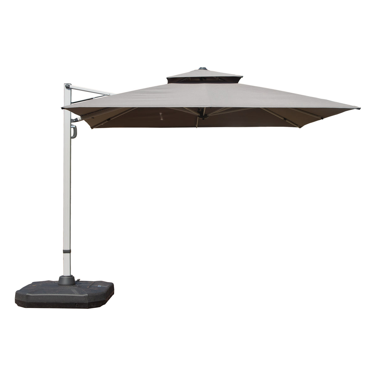 9 ft Gray Cantilever Patio Umbrella with Tilt