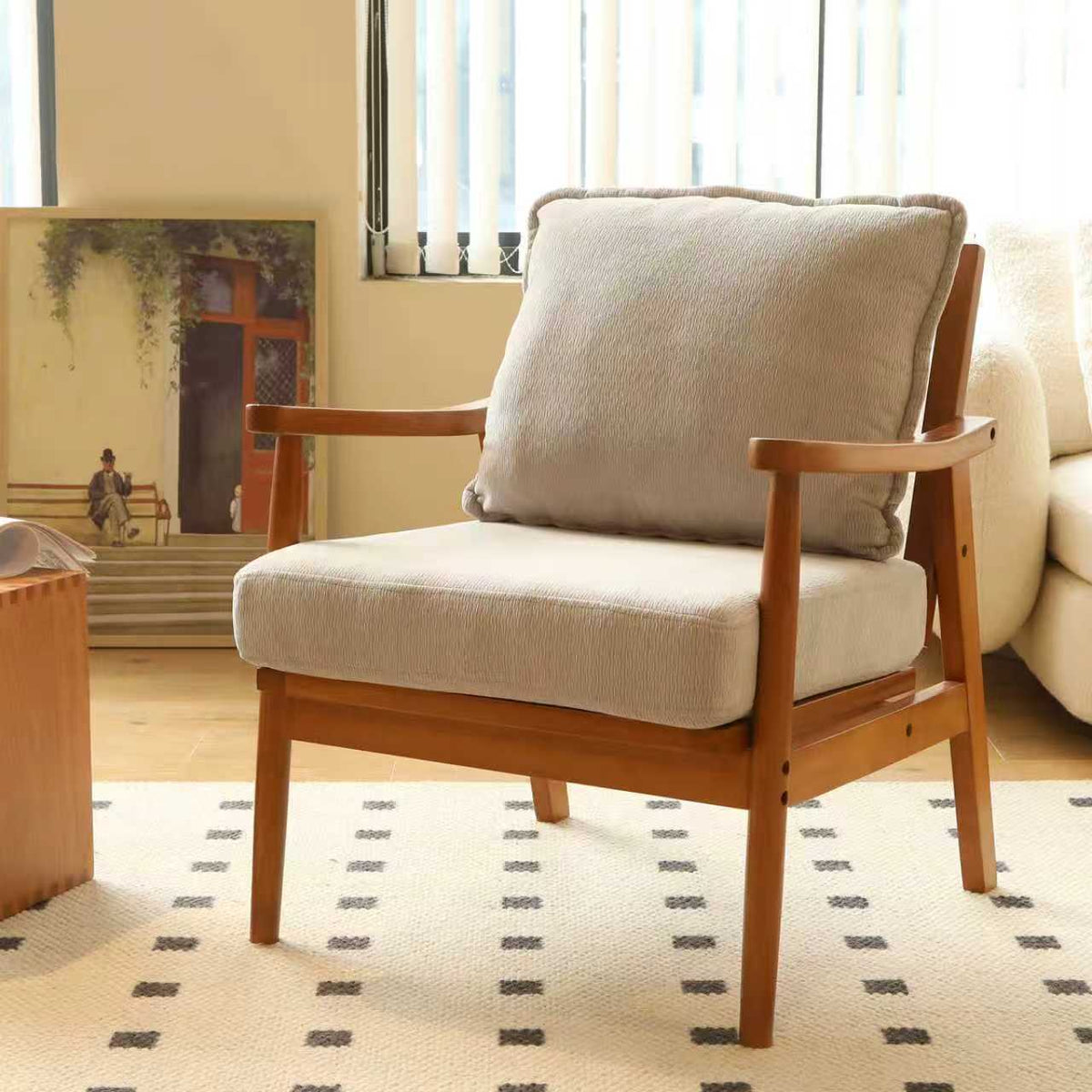 Gray Accent Chair, 28.4 in Wide
