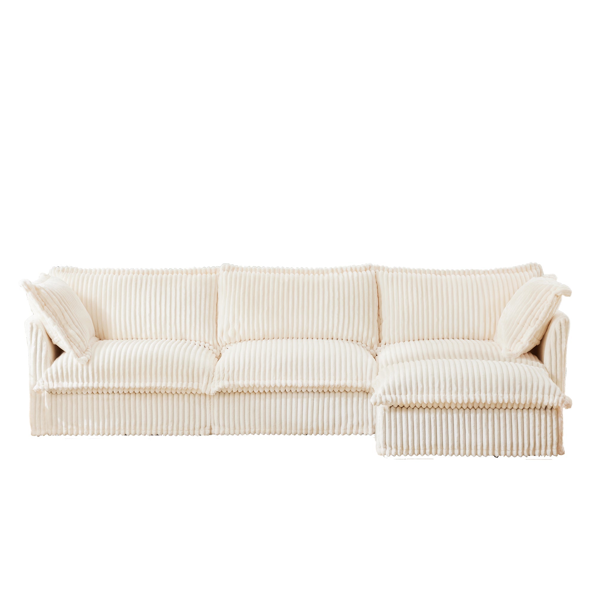 Fluffy 3-Seat Modular Sofa in Corduroy Cream #OttOnly_1 #Fabric_Corduroy Cream