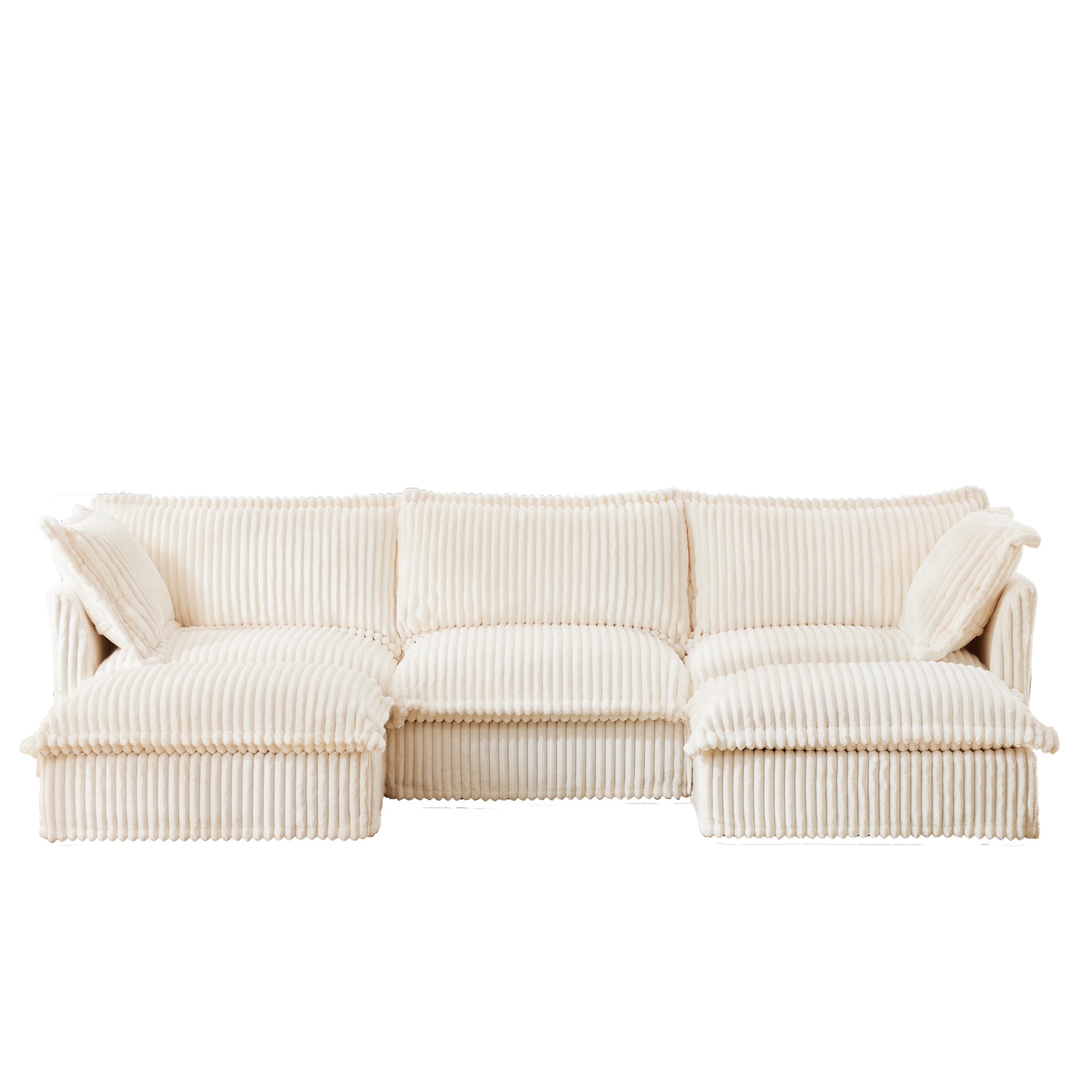 Fluffy 3-Seat Modular Sofa in Corduroy Cream #OttOnly_2 #Fabric_Corduroy Cream