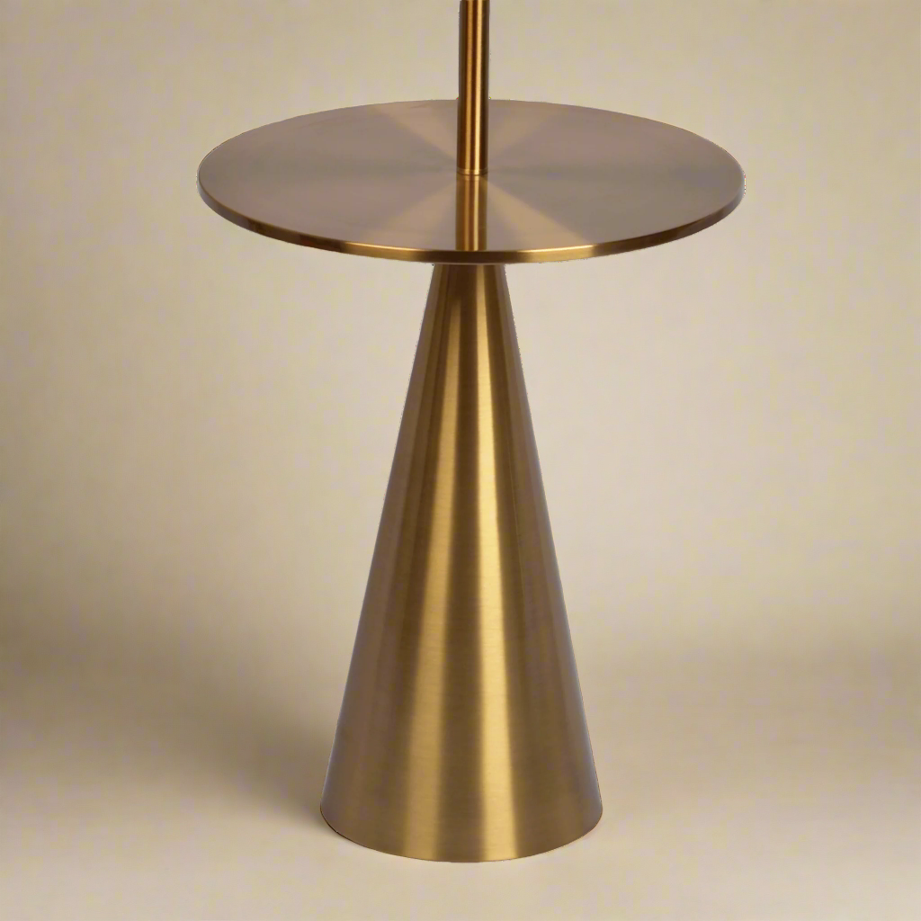 closeup shot of the floor lamp end table combination element