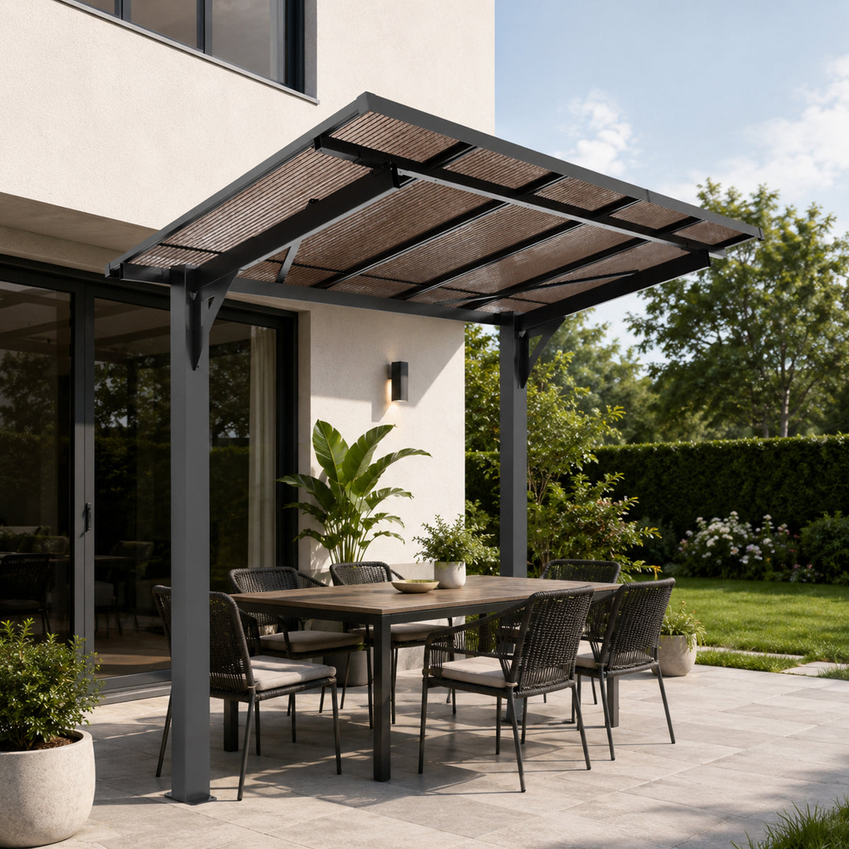 5x8 ft Black Metal Carport