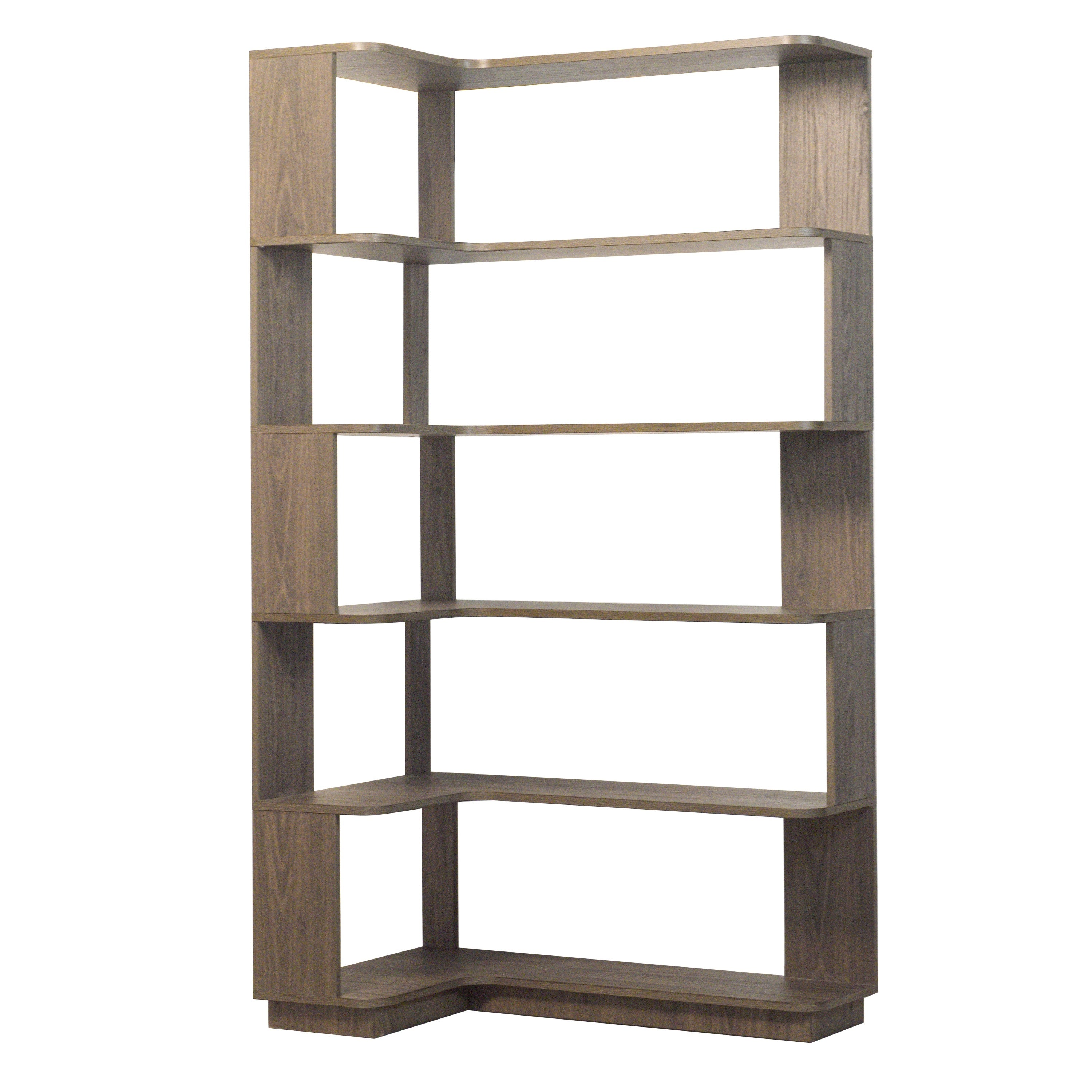 L-Shaped Bookcase, 35.4 in, Brown